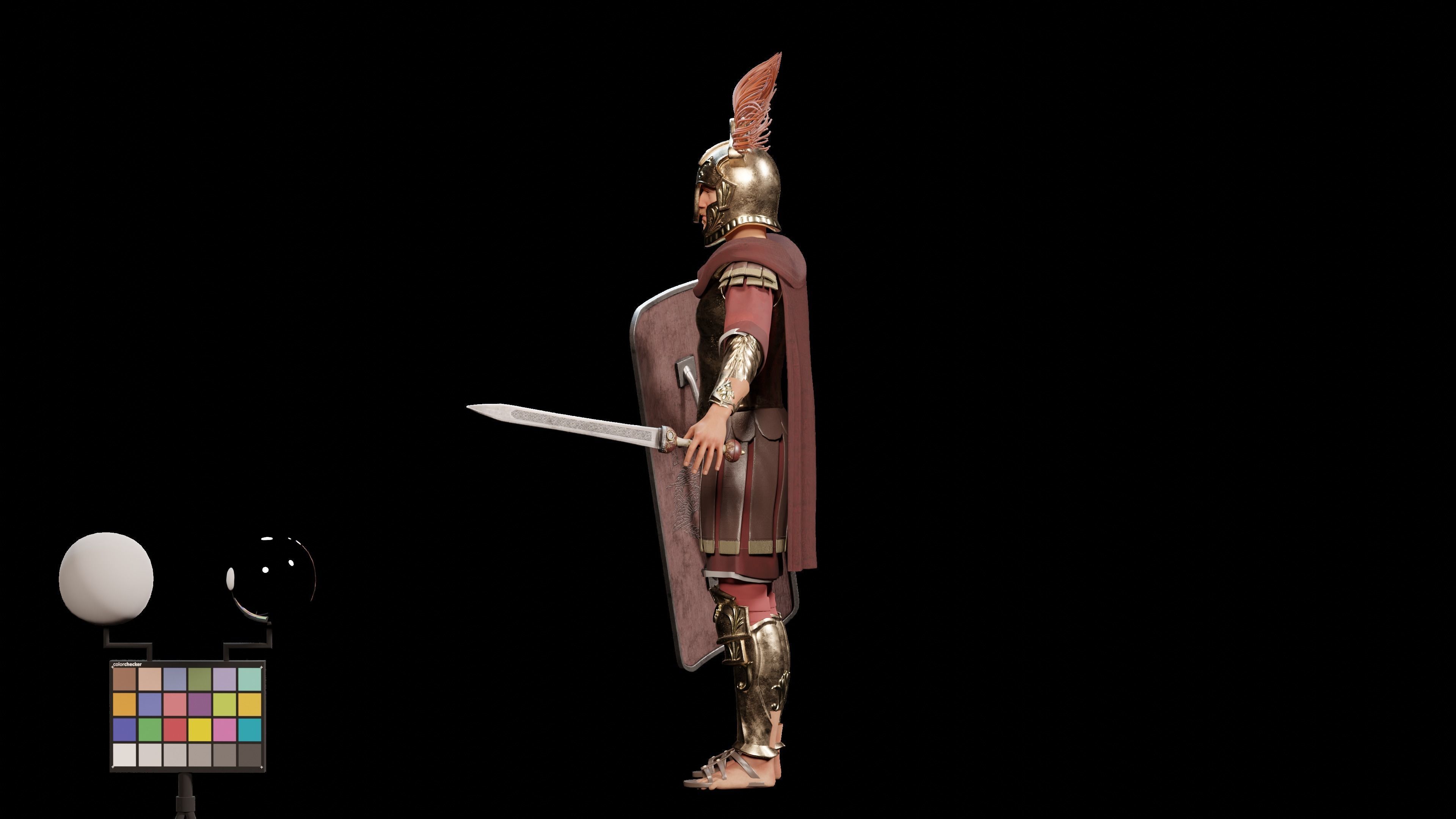 Jules Cesar - Roman Emperor Centurion Blender  Low-poly 3D model_21