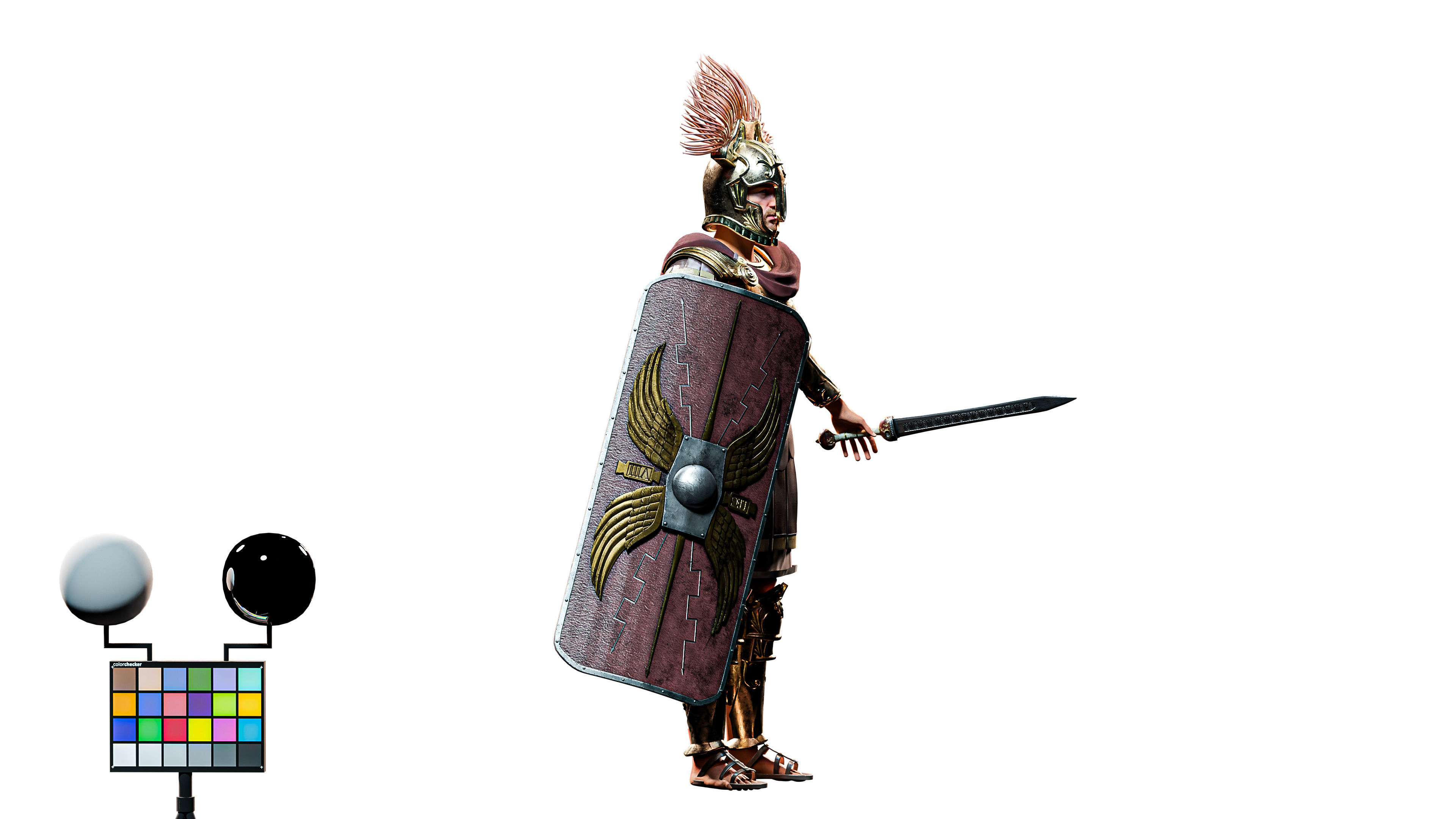 Jules Cesar - Roman Emperor Centurion Blender  Low-poly 3D model_8