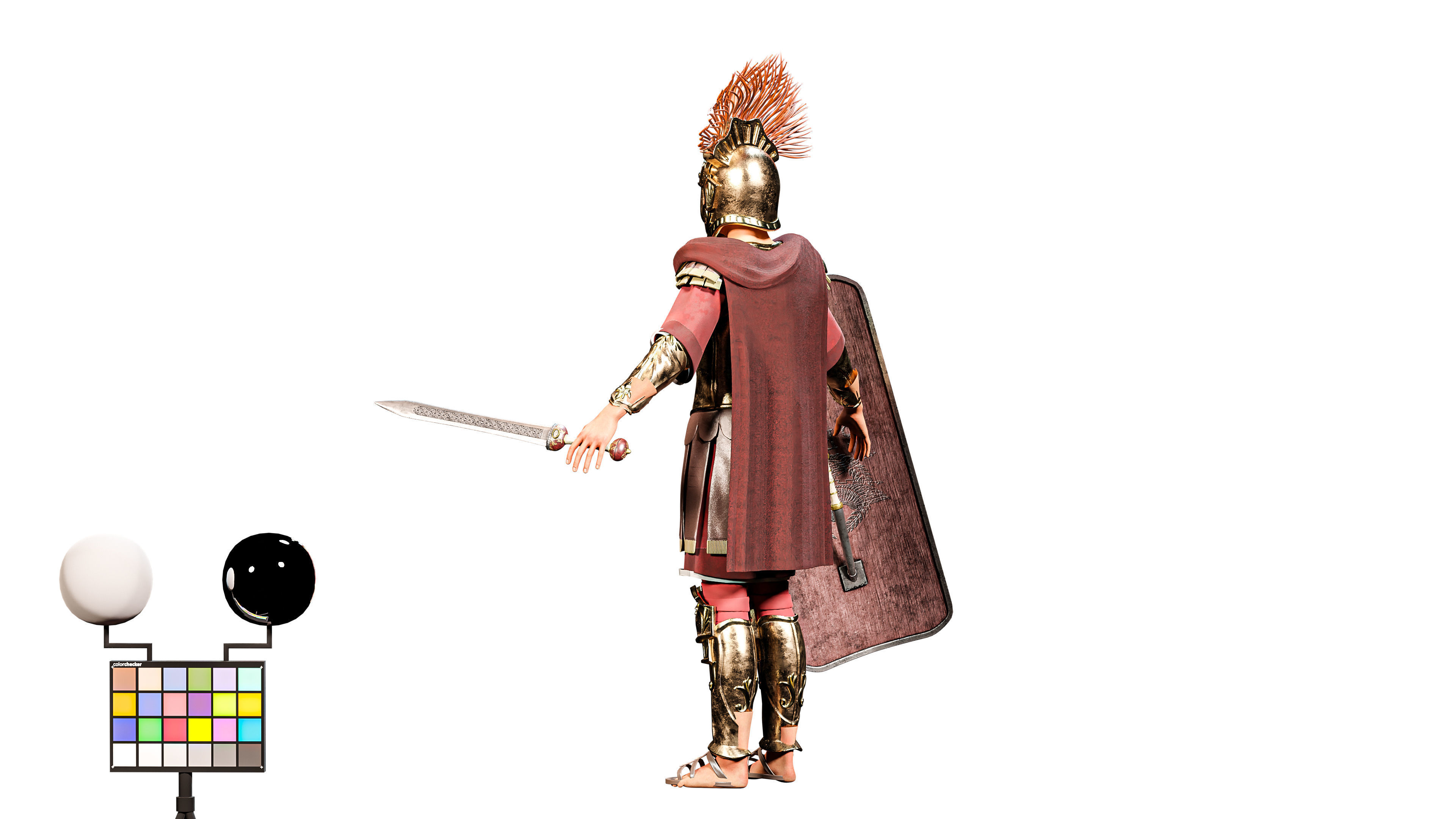 Jules Cesar - Roman Emperor Centurion Blender  Low-poly 3D model_18