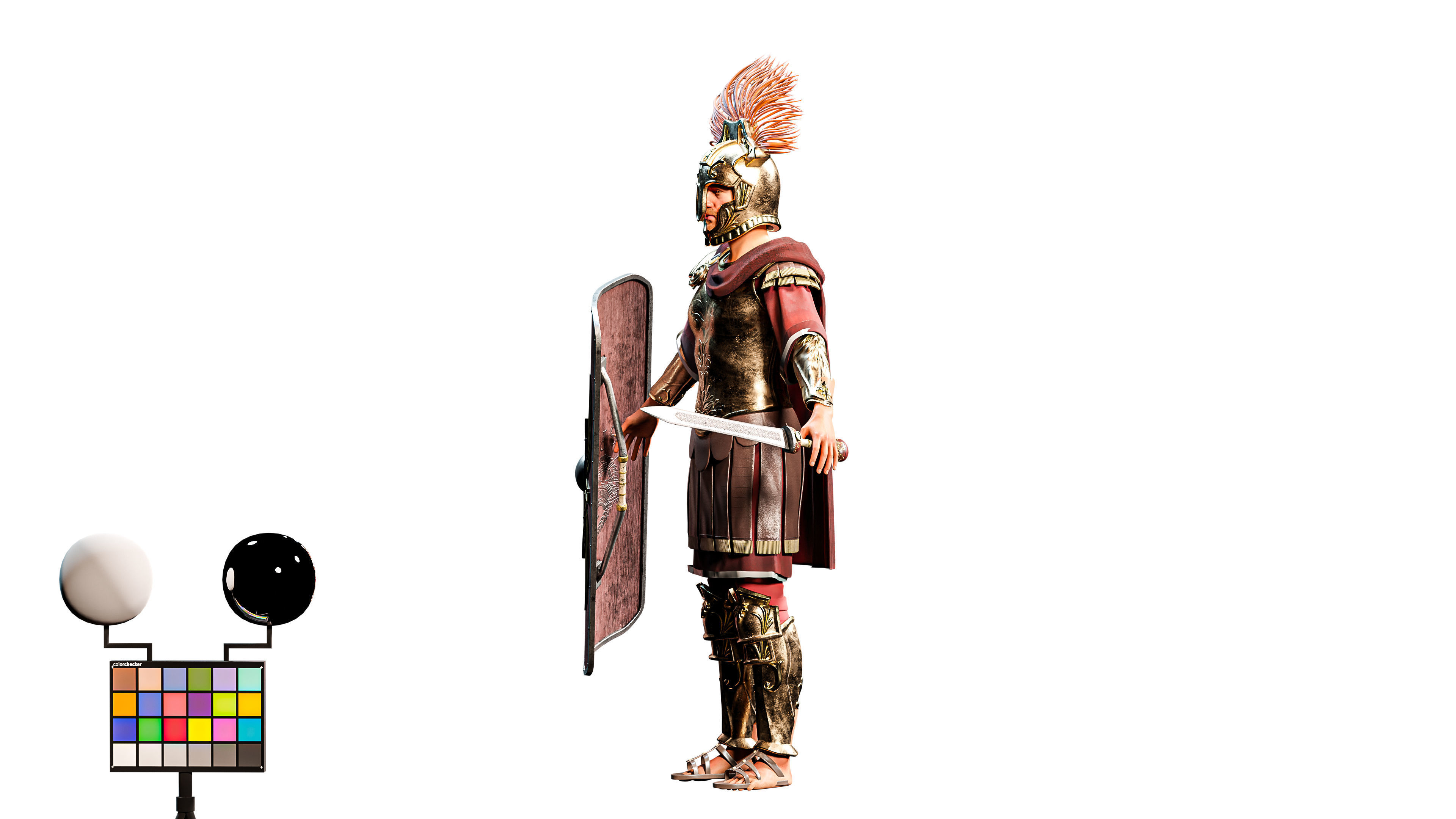 Jules Cesar - Roman Emperor Centurion Blender  Low-poly 3D model_22