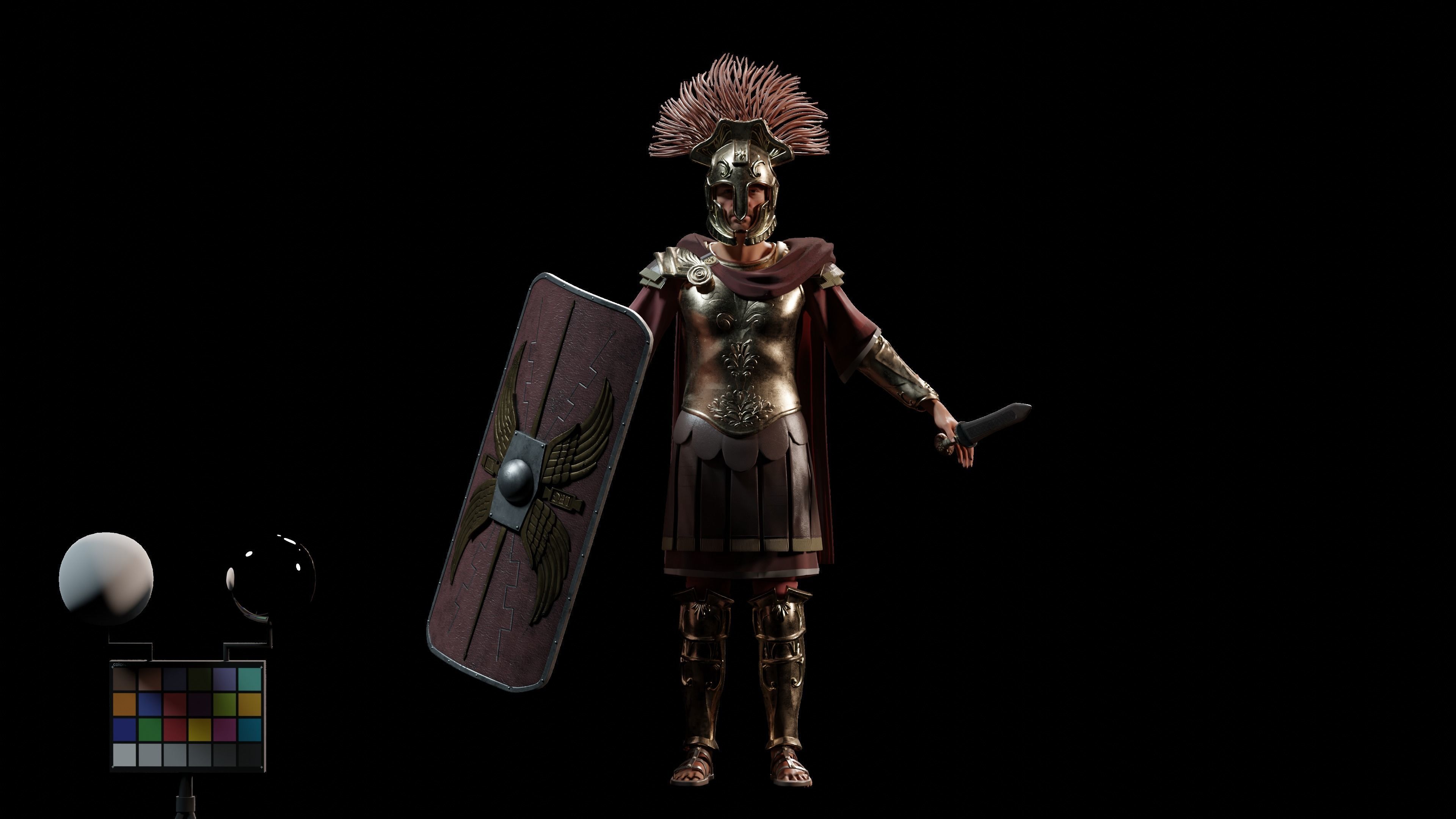 Jules Cesar - Roman Emperor Centurion Blender  Low-poly 3D model_2