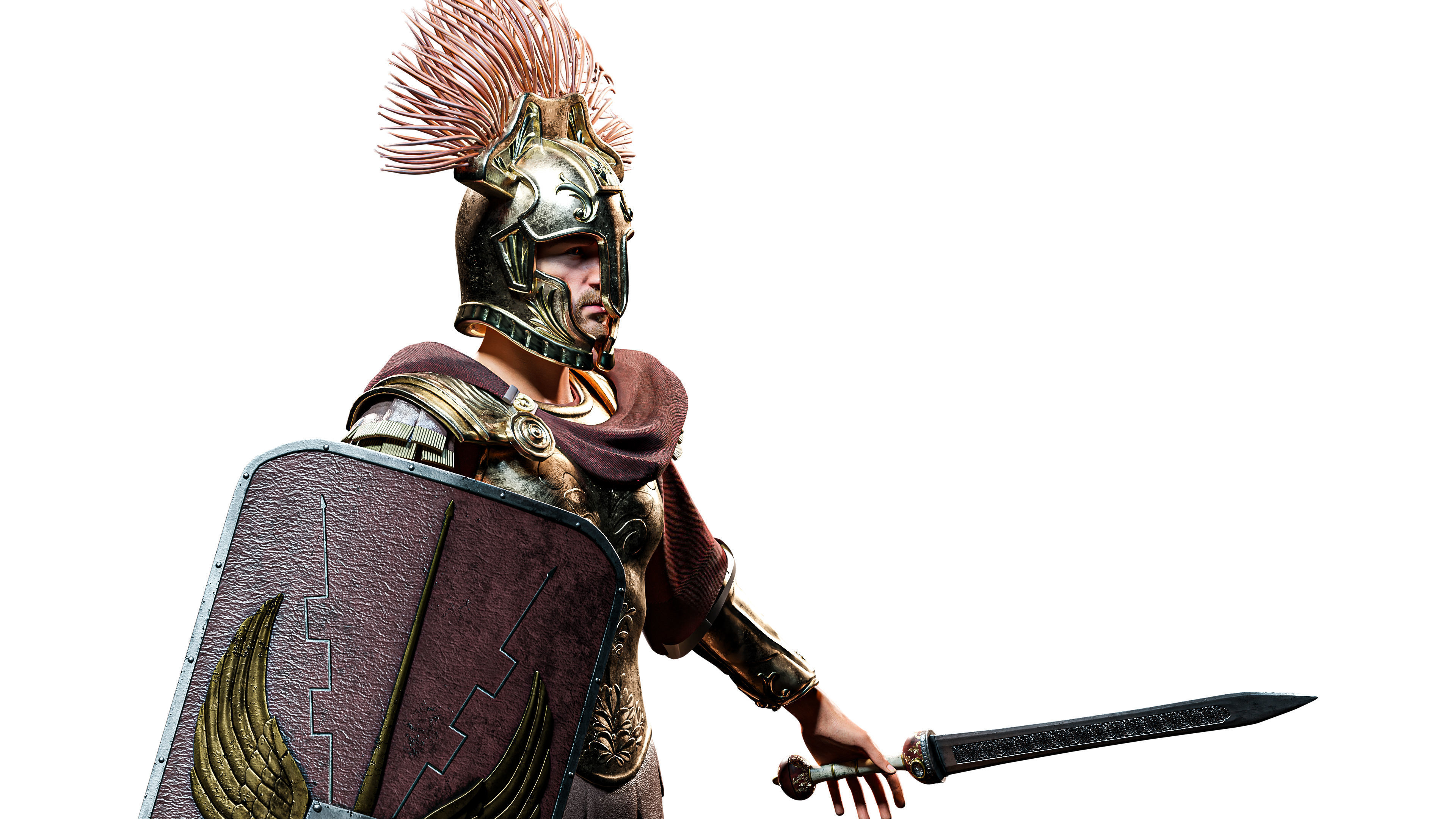 Jules Cesar - Roman Emperor Centurion Blender  Low-poly 3D model_36