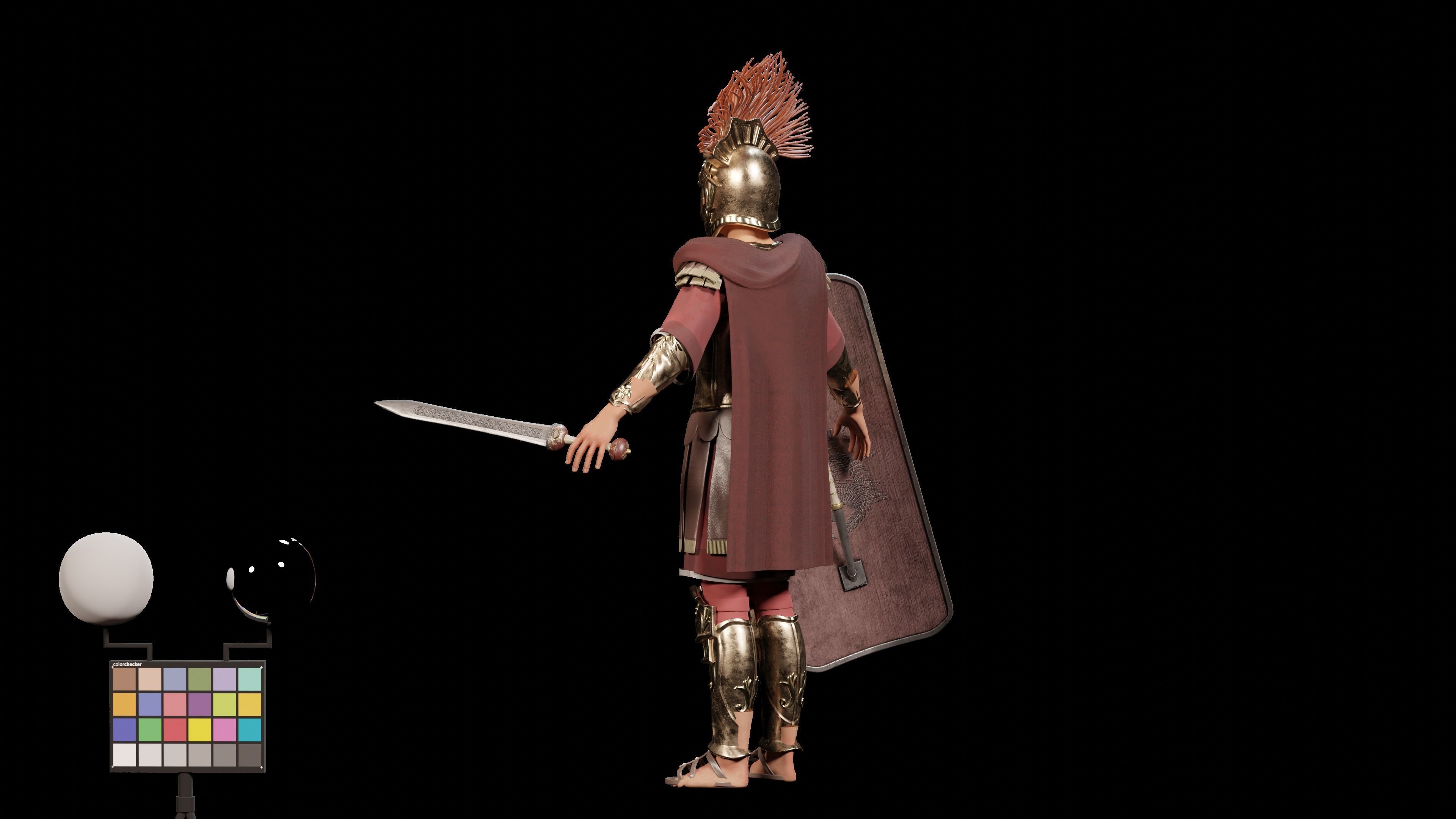 Jules Cesar - Roman Emperor Centurion Blender  Low-poly 3D model_19