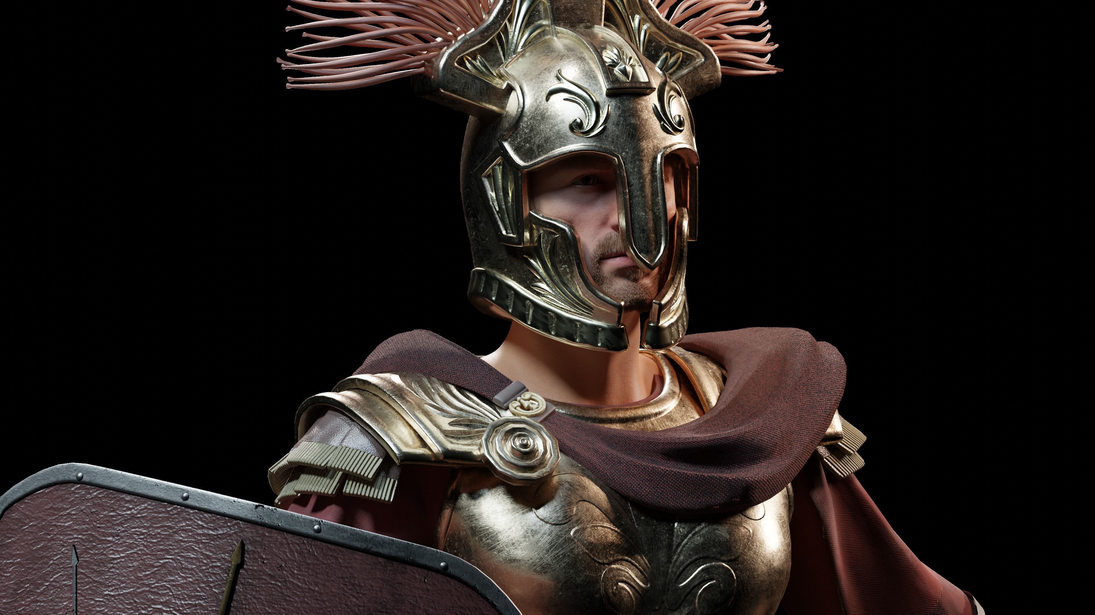 Jules Cesar - Roman Emperor Centurion Blender  Low-poly 3D model_49