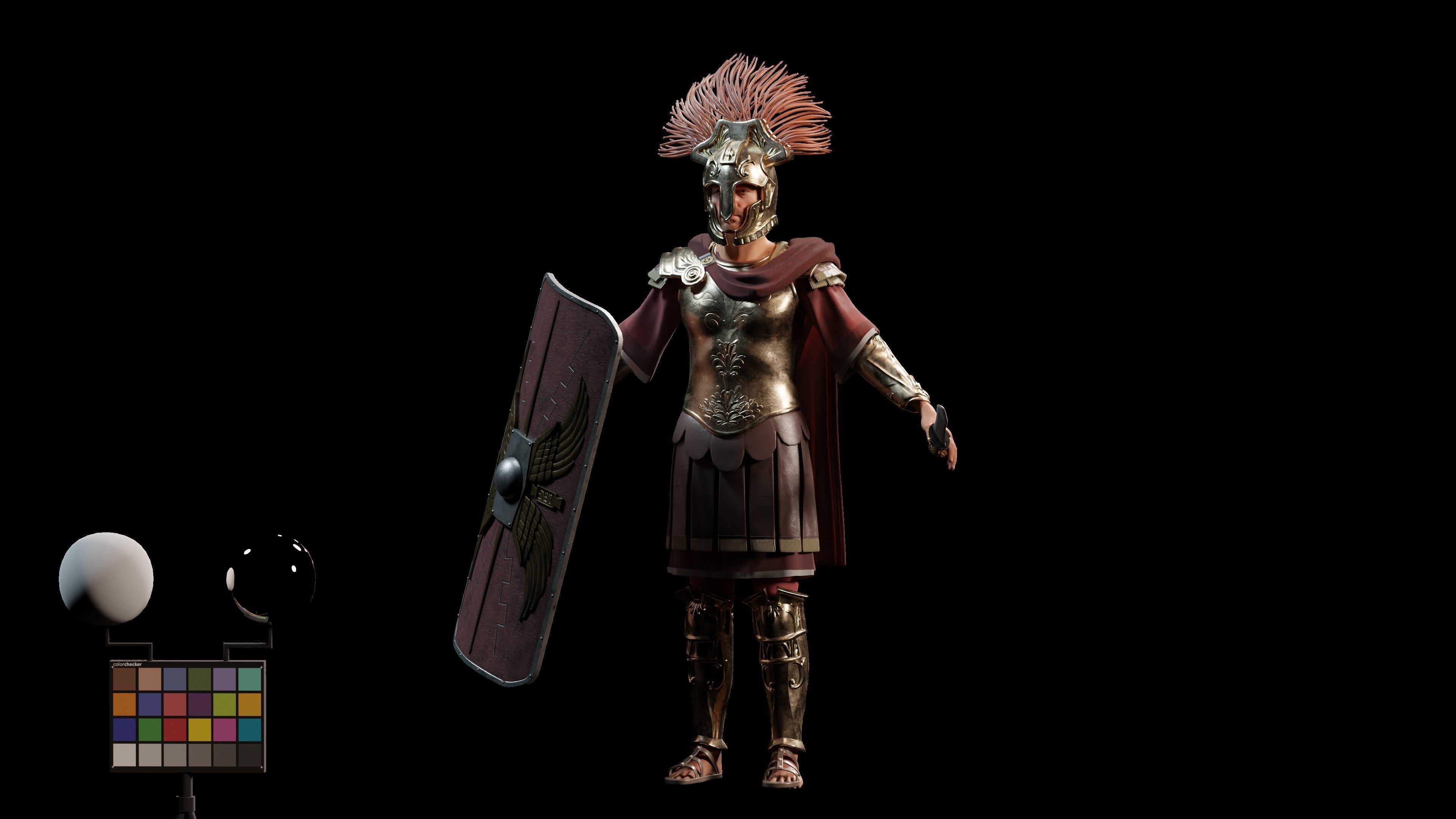 Jules Cesar - Roman Emperor Centurion Blender  Low-poly 3D model_27