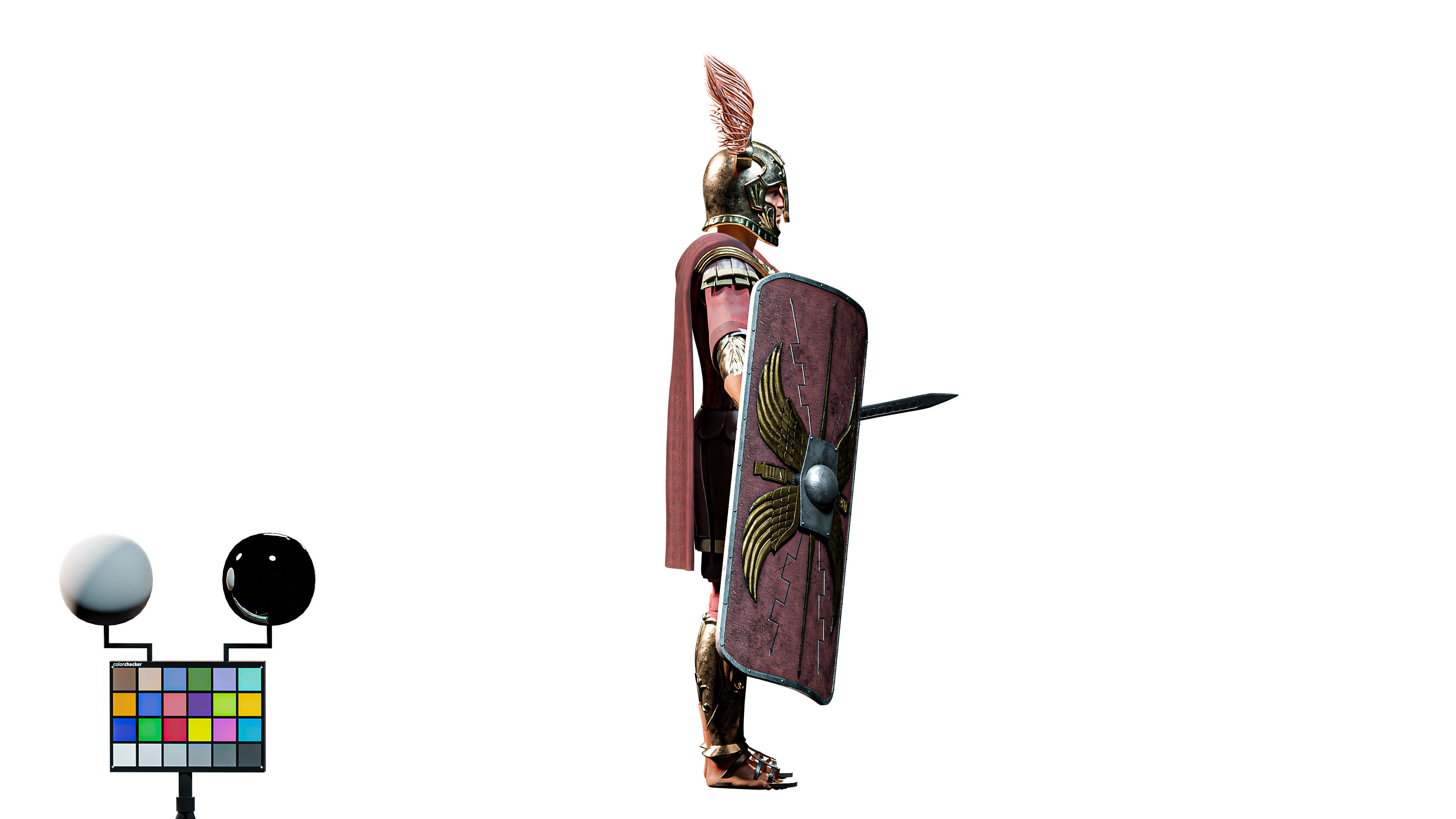 Jules Cesar - Roman Emperor Centurion Blender  Low-poly 3D model_10