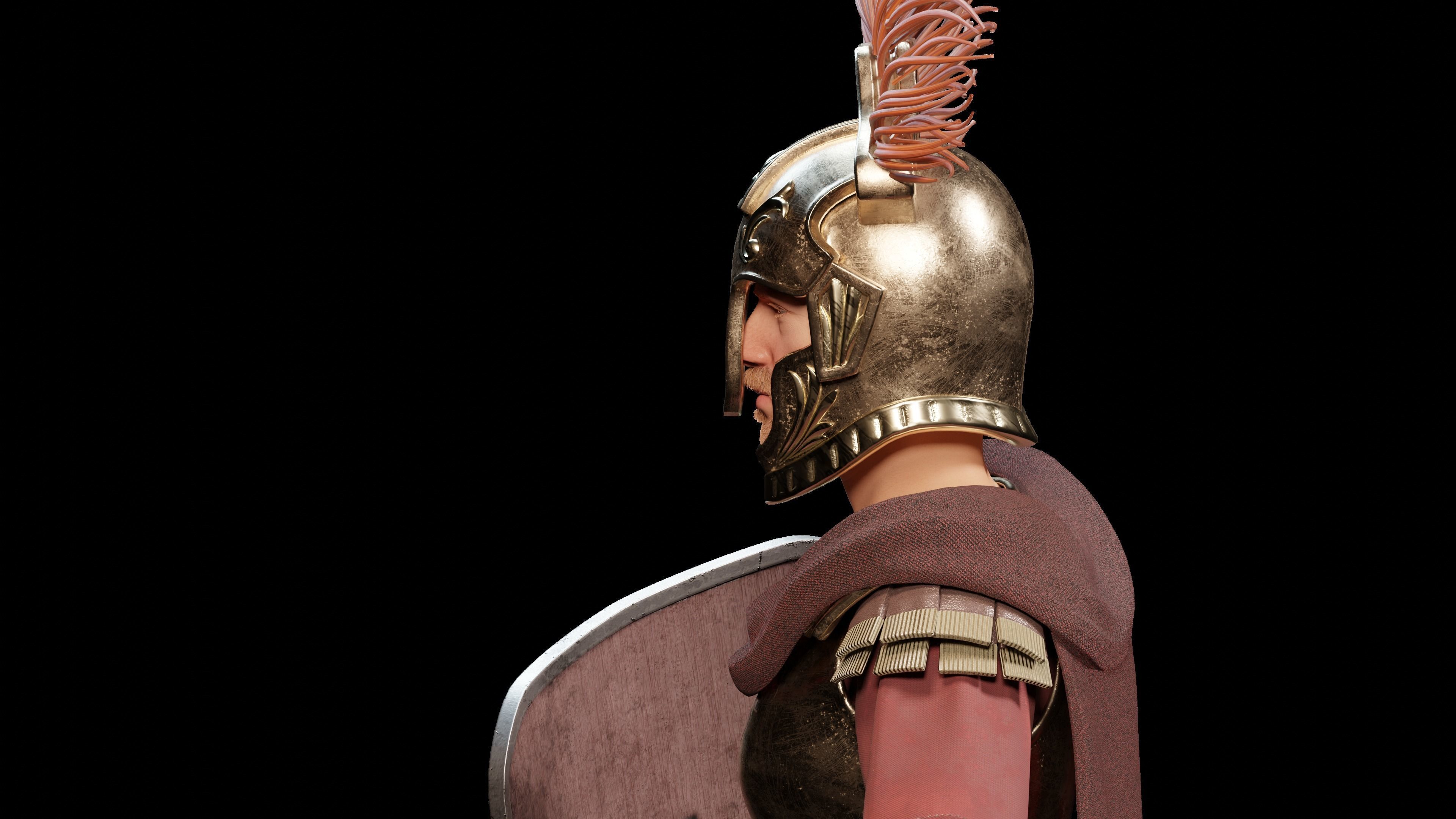 Jules Cesar - Roman Emperor Centurion Blender  Low-poly 3D model_53