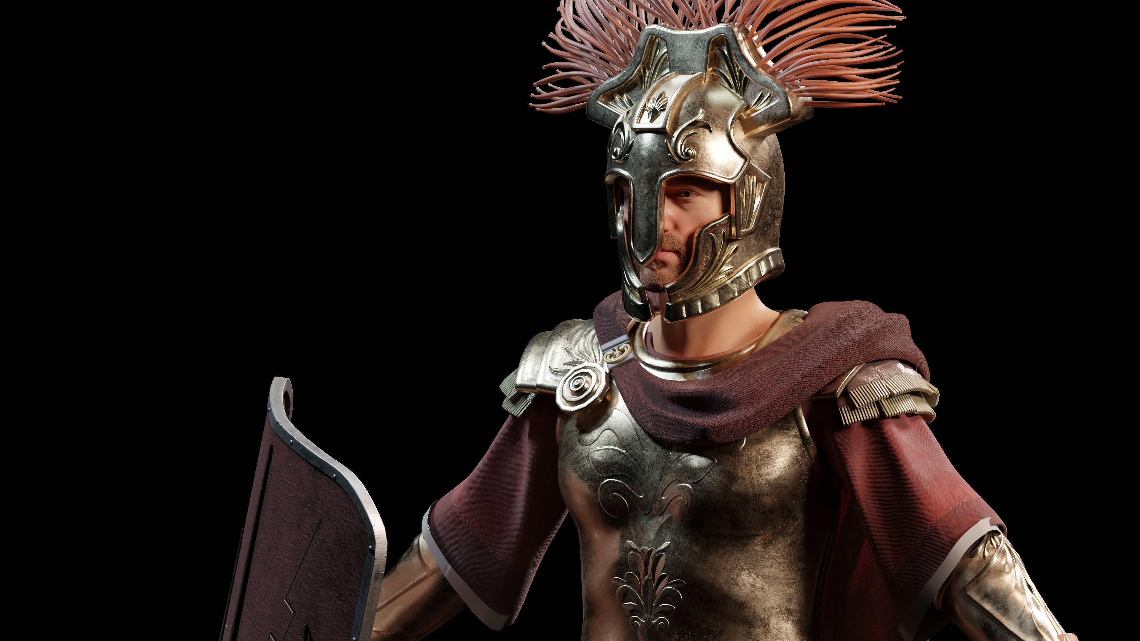 Jules Cesar - Roman Emperor Centurion Blender  Low-poly 3D model_39
