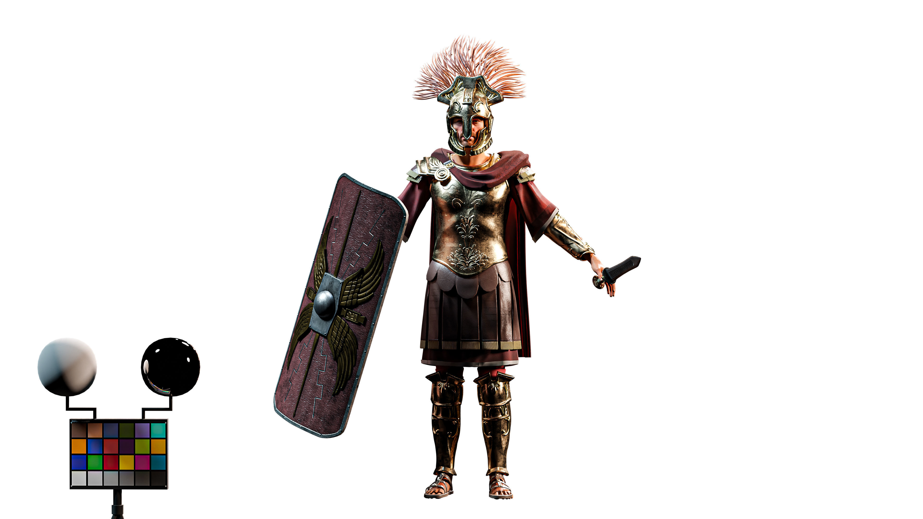 Jules Cesar - Roman Emperor Centurion Blender  Low-poly 3D model_28