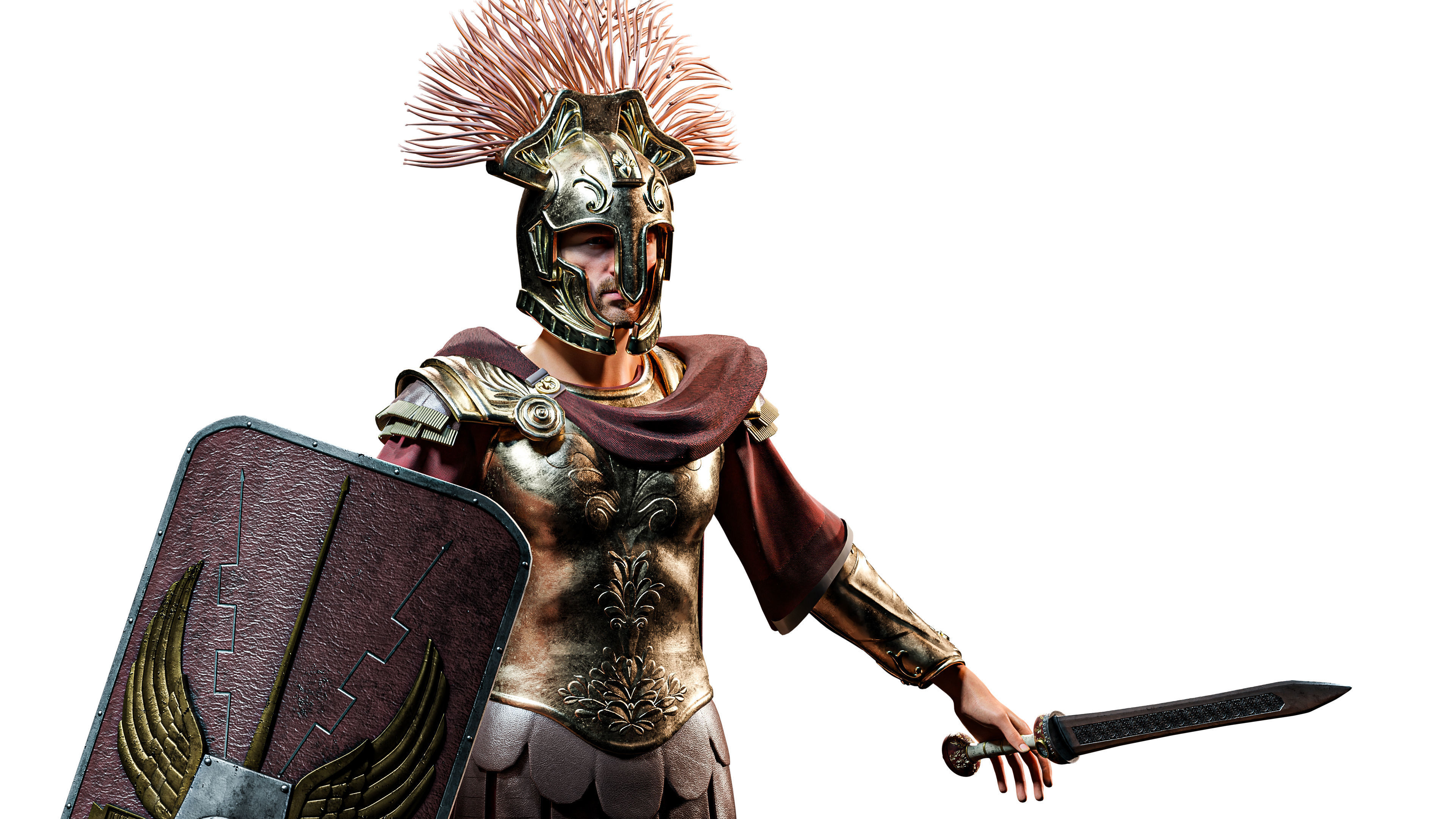 Jules Cesar - Roman Emperor Centurion Blender  Low-poly 3D model_32