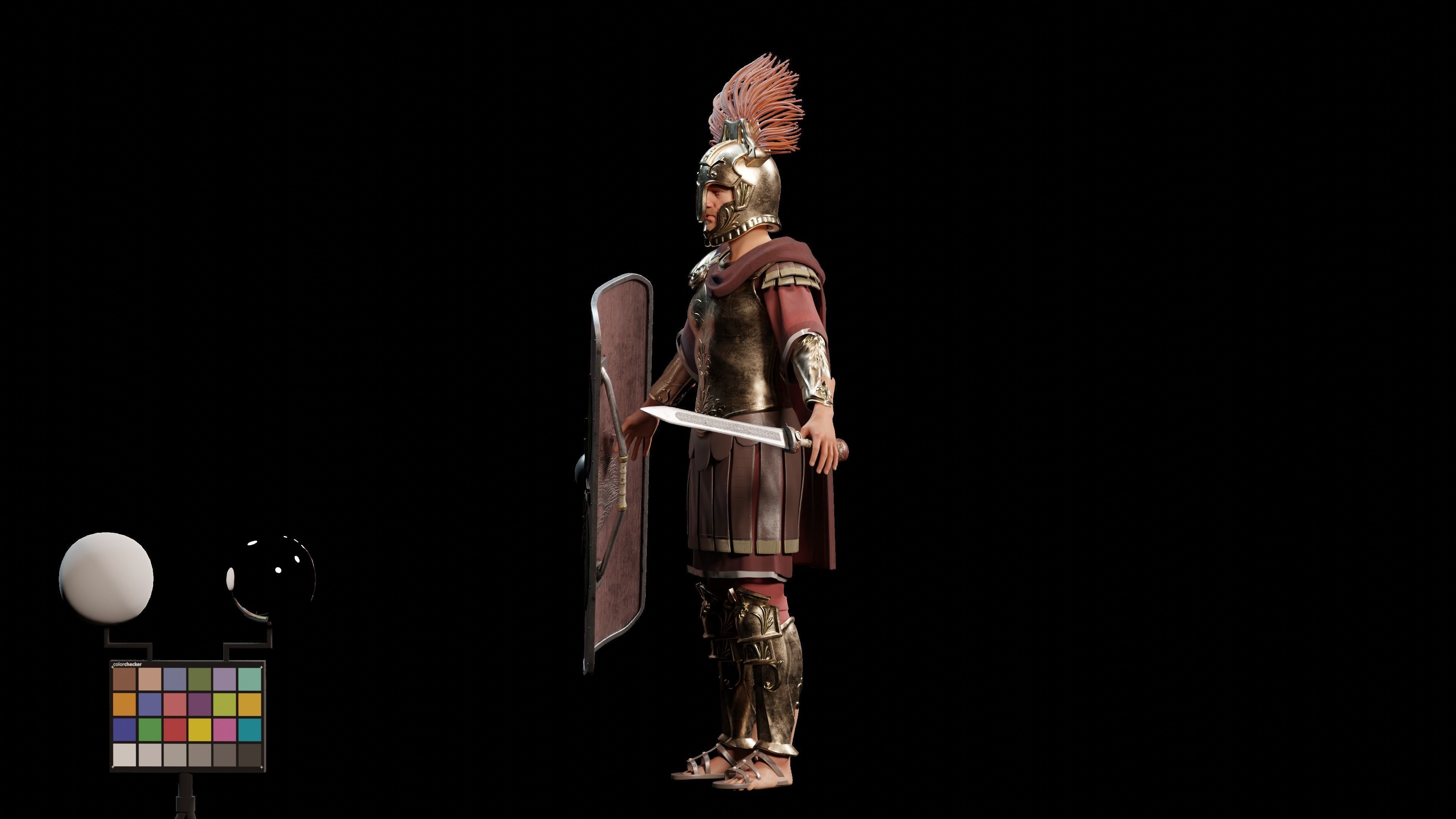 Jules Cesar - Roman Emperor Centurion Blender  Low-poly 3D model_23