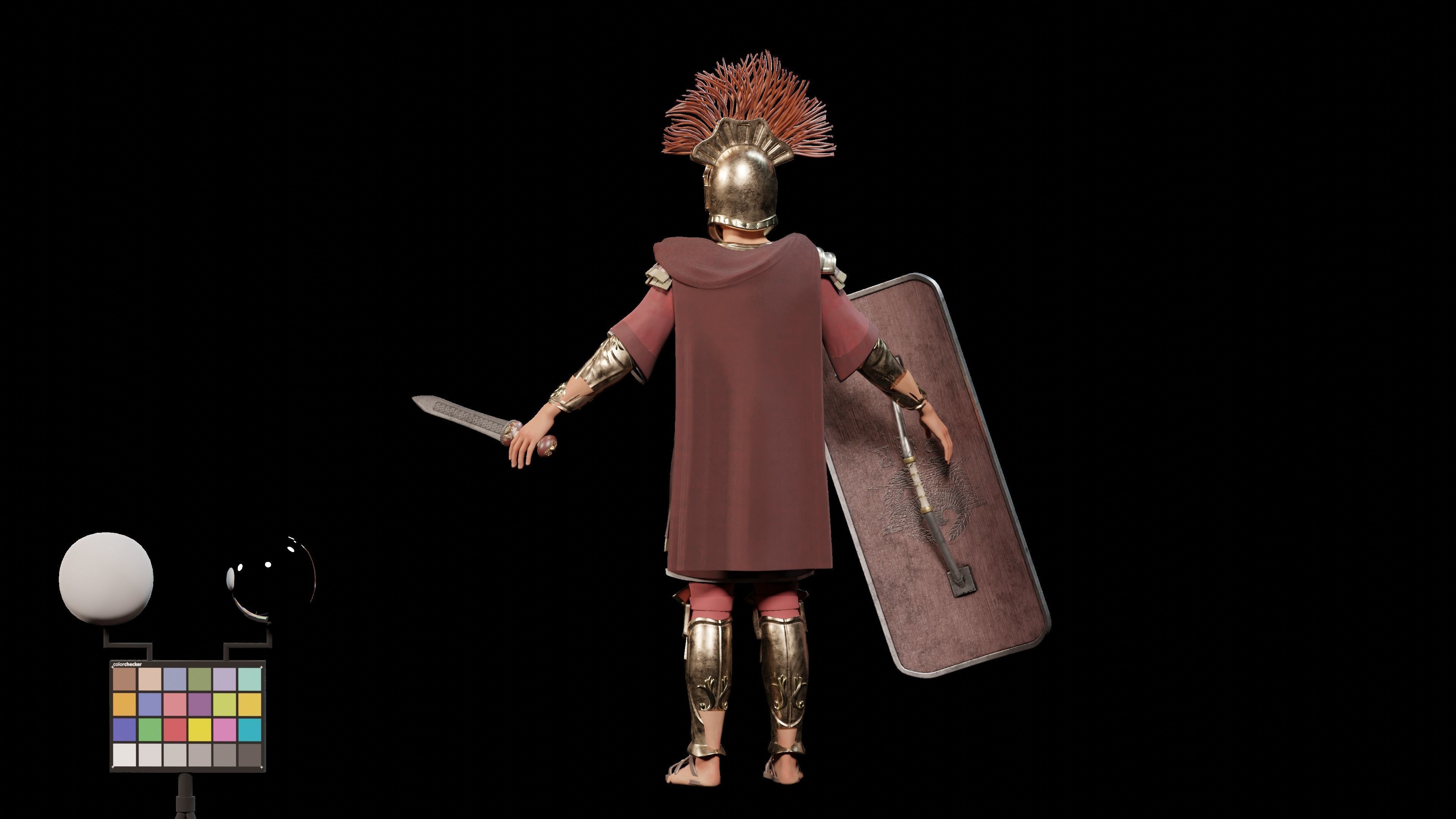 Jules Cesar - Roman Emperor Centurion Blender  Low-poly 3D model_17