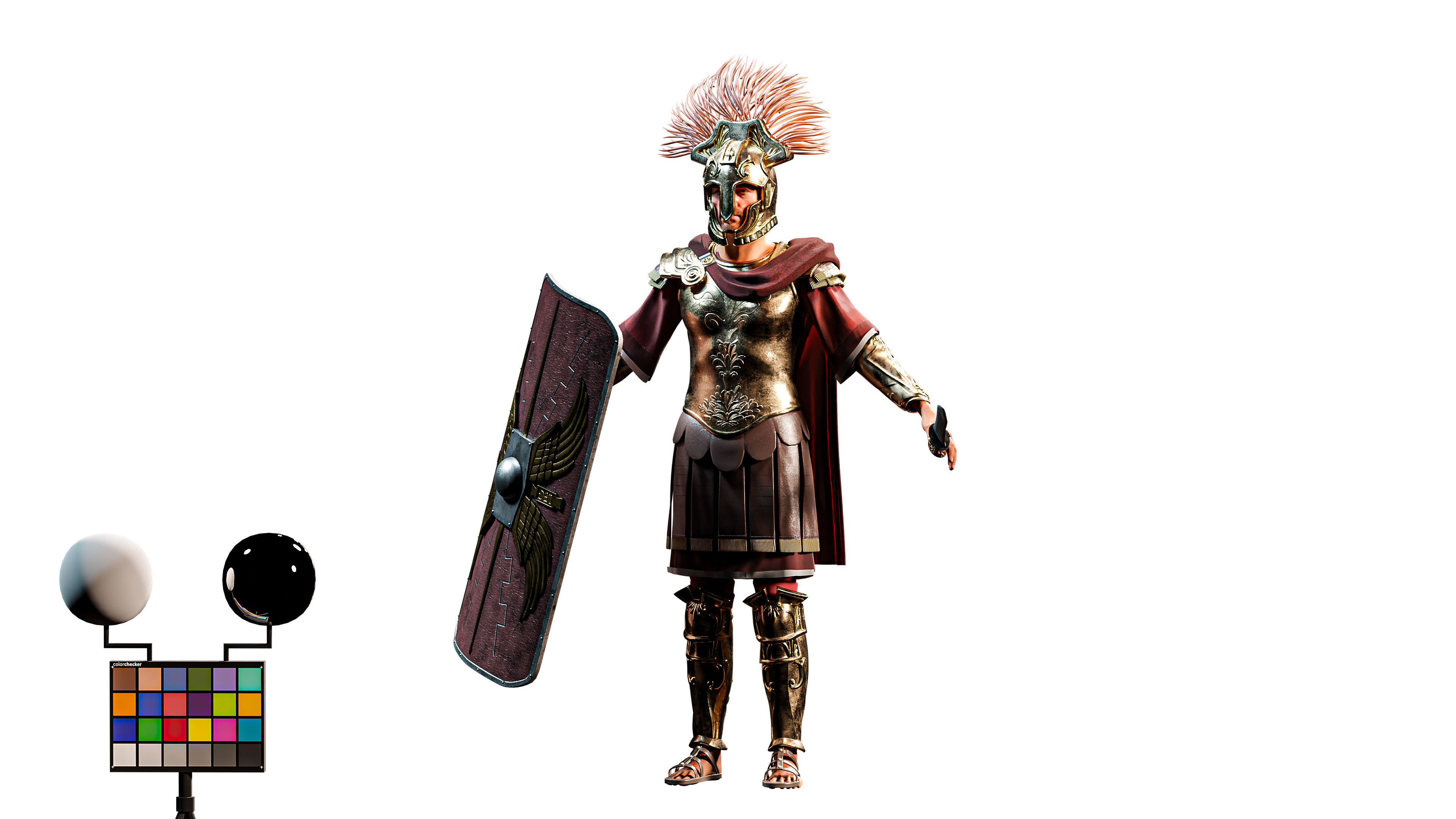 Jules Cesar - Roman Emperor Centurion Blender  Low-poly 3D model_26