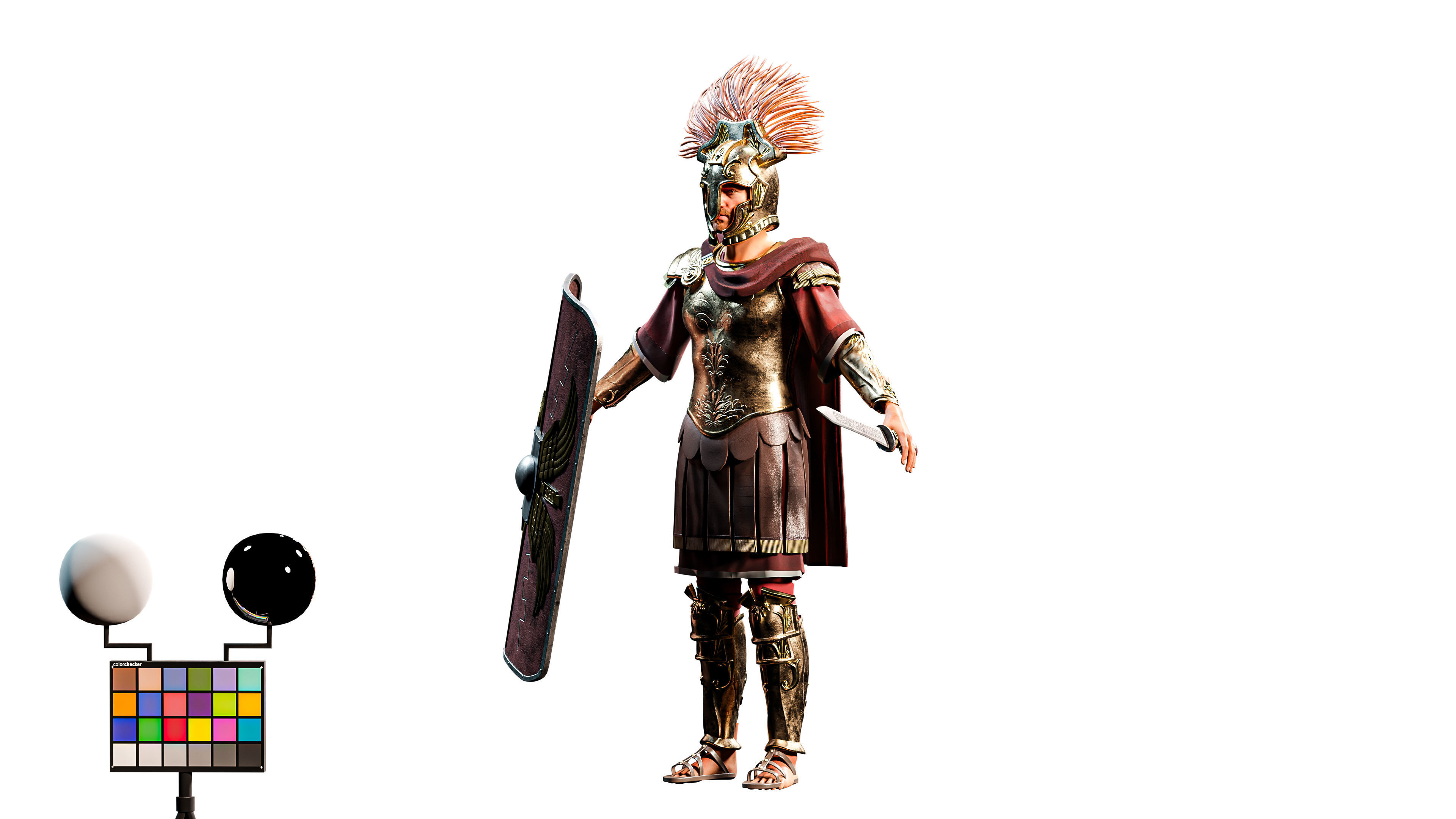 Jules Cesar - Roman Emperor Centurion Blender  Low-poly 3D model_24