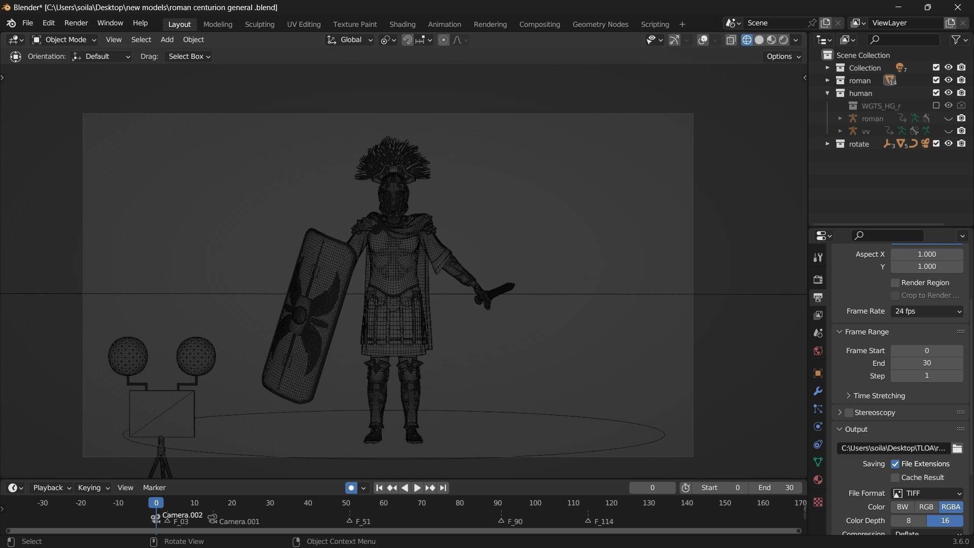 Jules Cesar - Roman Emperor Centurion Blender  Low-poly 3D model_62