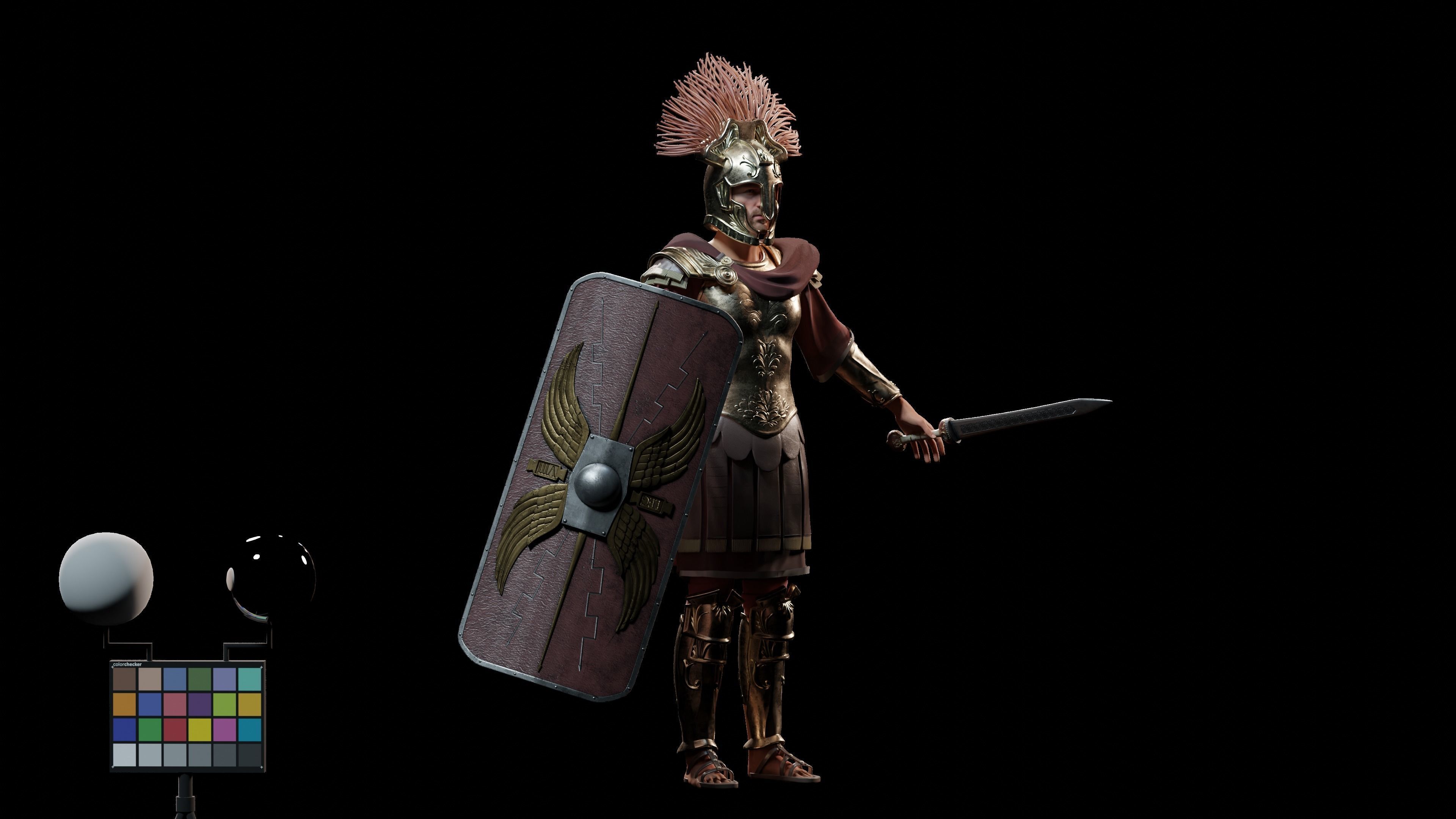 Jules Cesar - Roman Emperor Centurion Blender  Low-poly 3D model_7