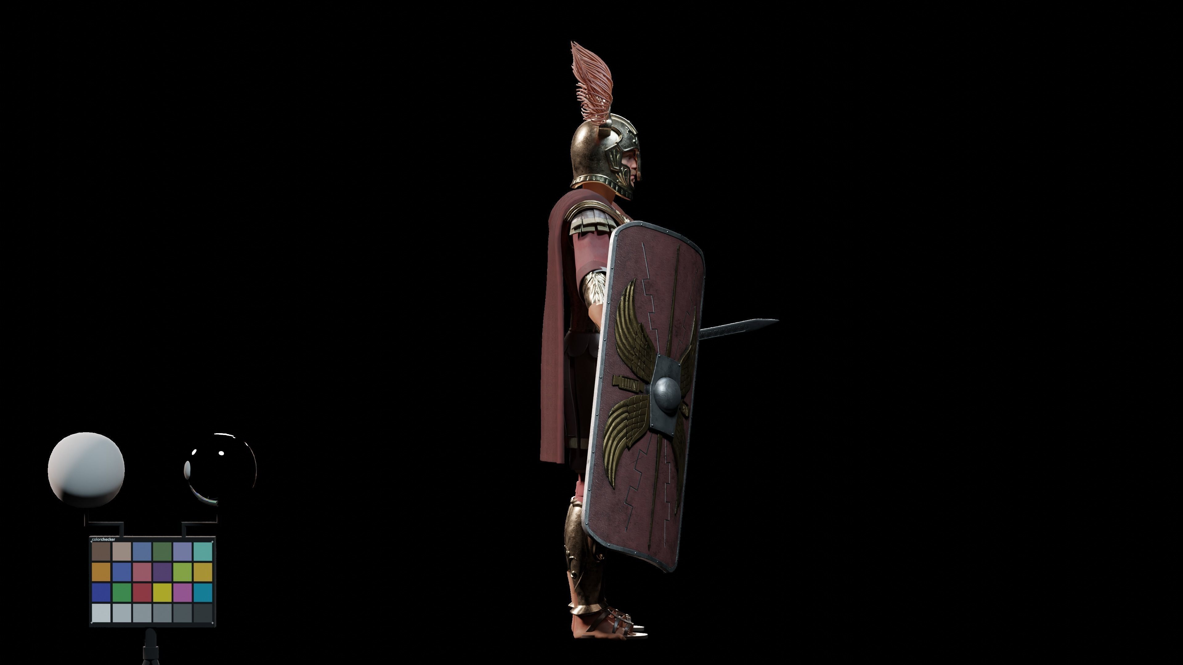 Jules Cesar - Roman Emperor Centurion Blender  Low-poly 3D model_11