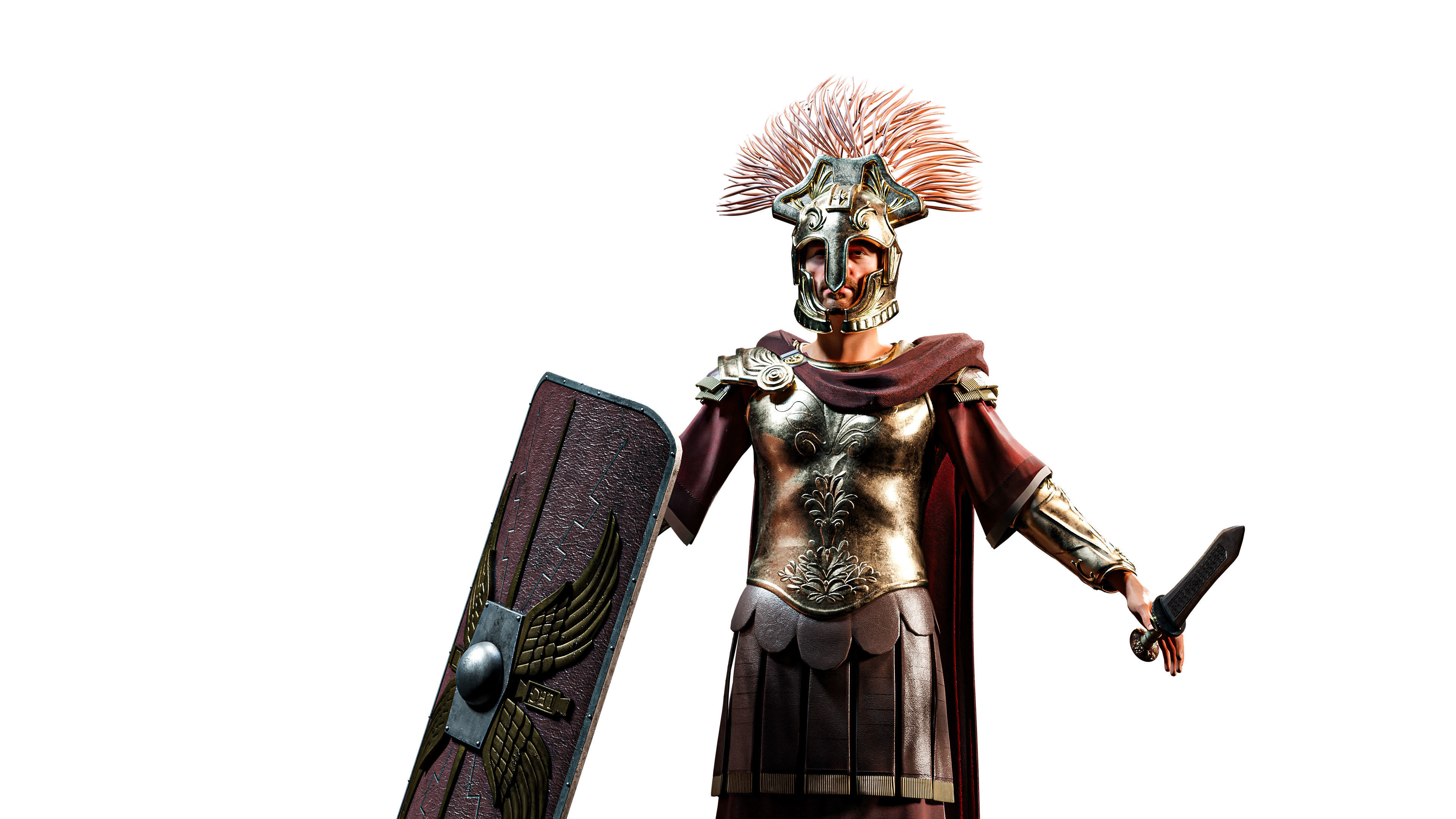 Jules Cesar - Roman Emperor Centurion Blender  Low-poly 3D model_40