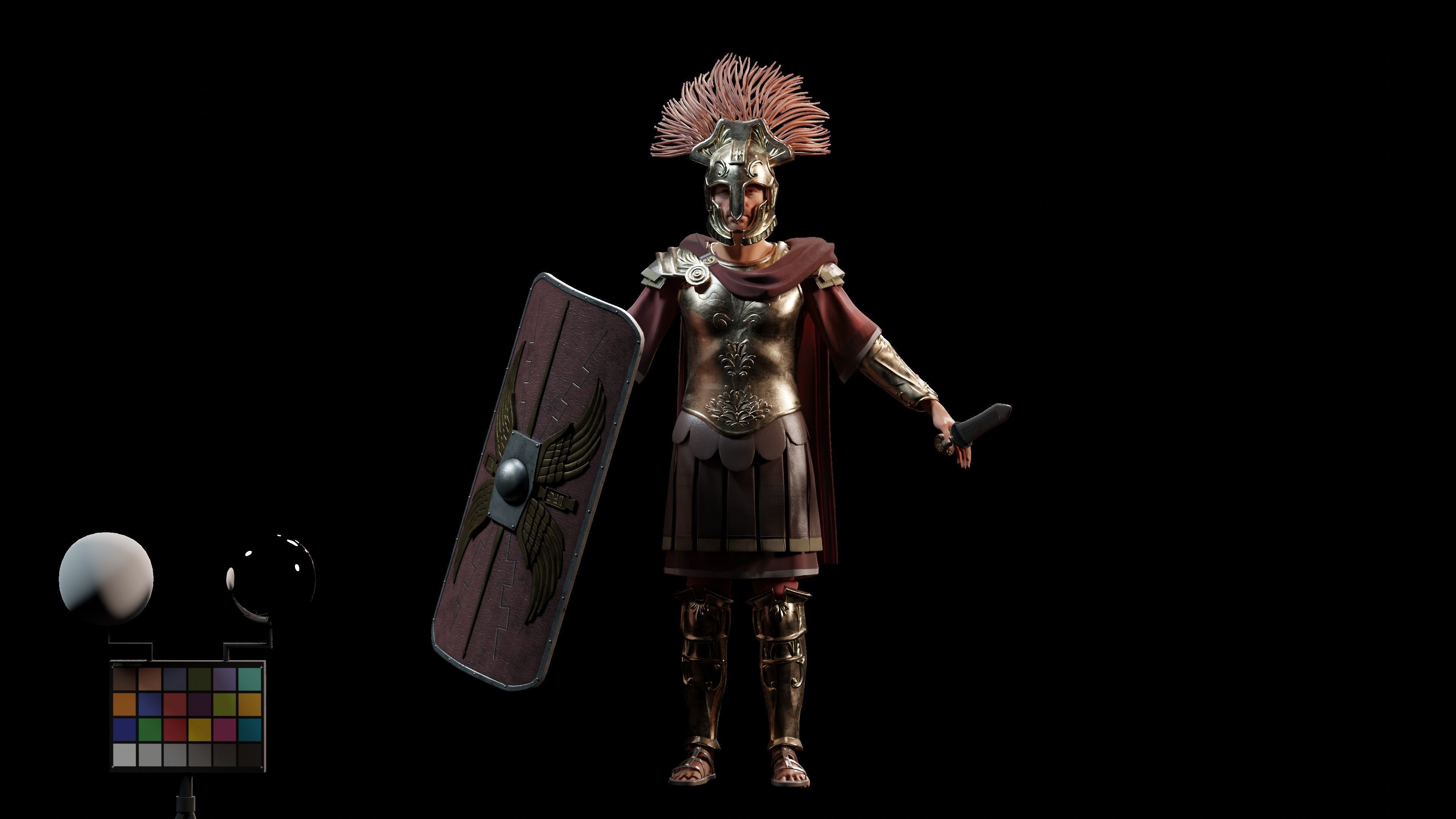 Jules Cesar - Roman Emperor Centurion Blender  Low-poly 3D model_29