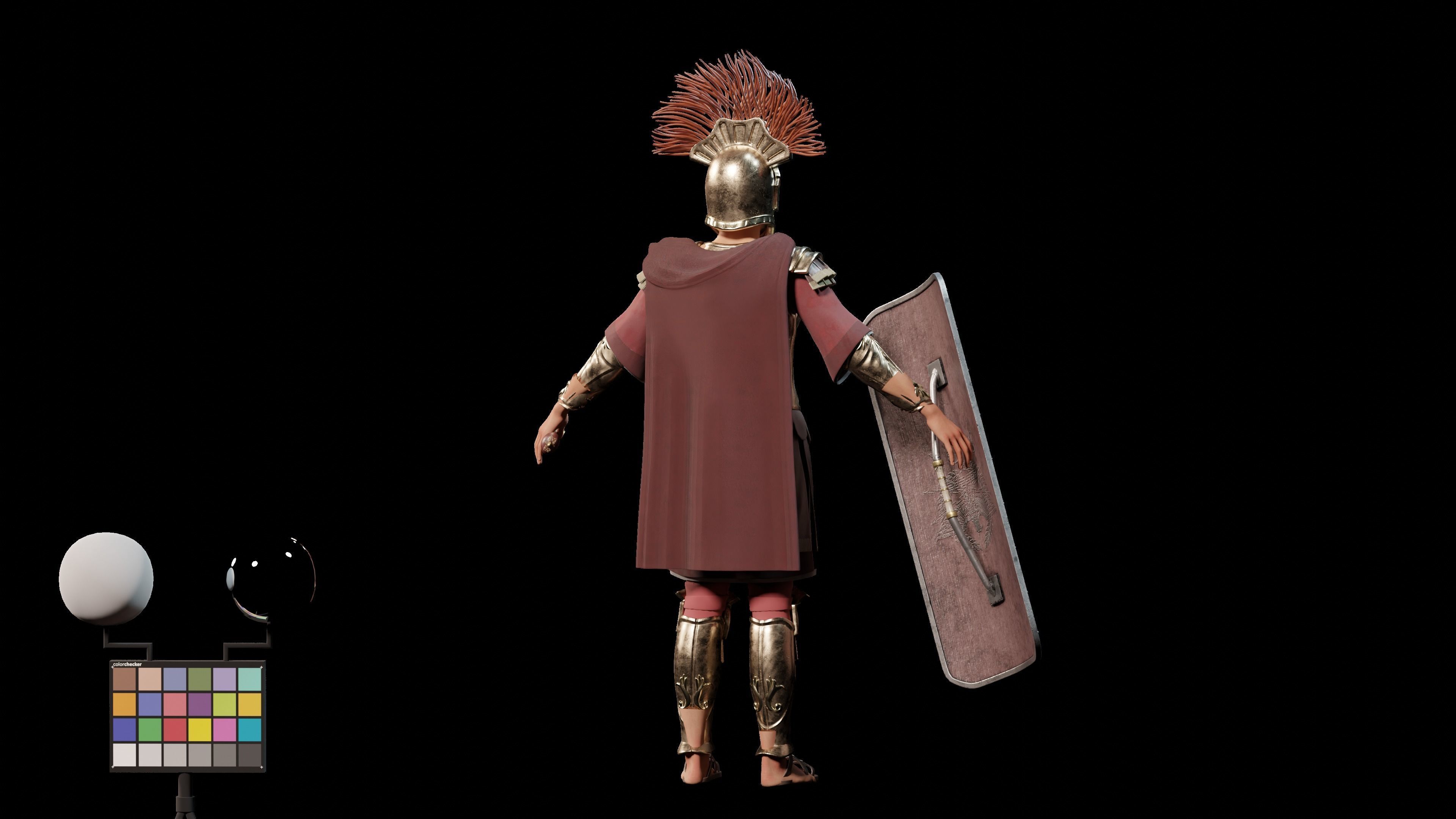 Jules Cesar - Roman Emperor Centurion Blender  Low-poly 3D model_15