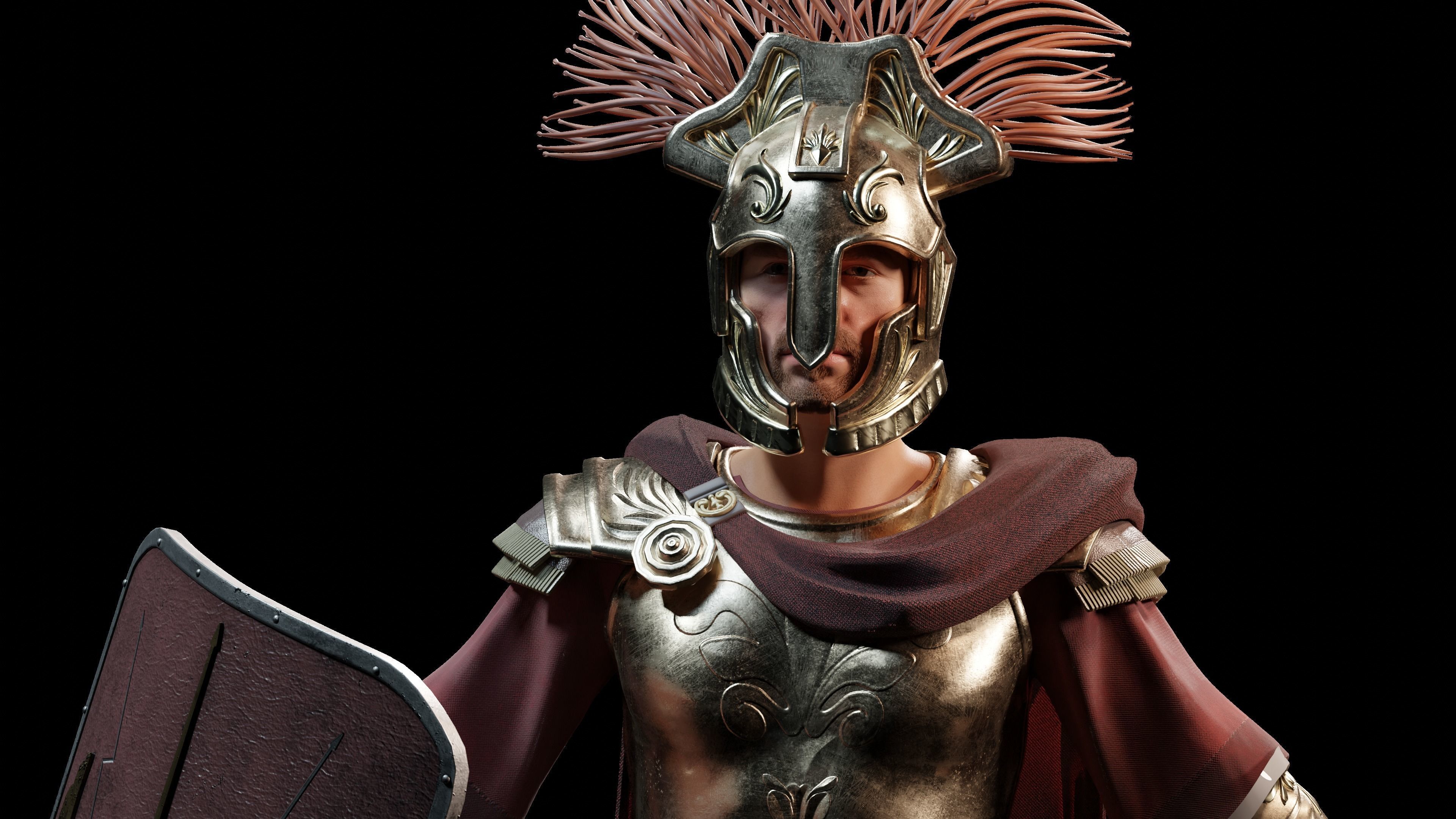 Jules Cesar - Roman Emperor Centurion Blender  Low-poly 3D model_43