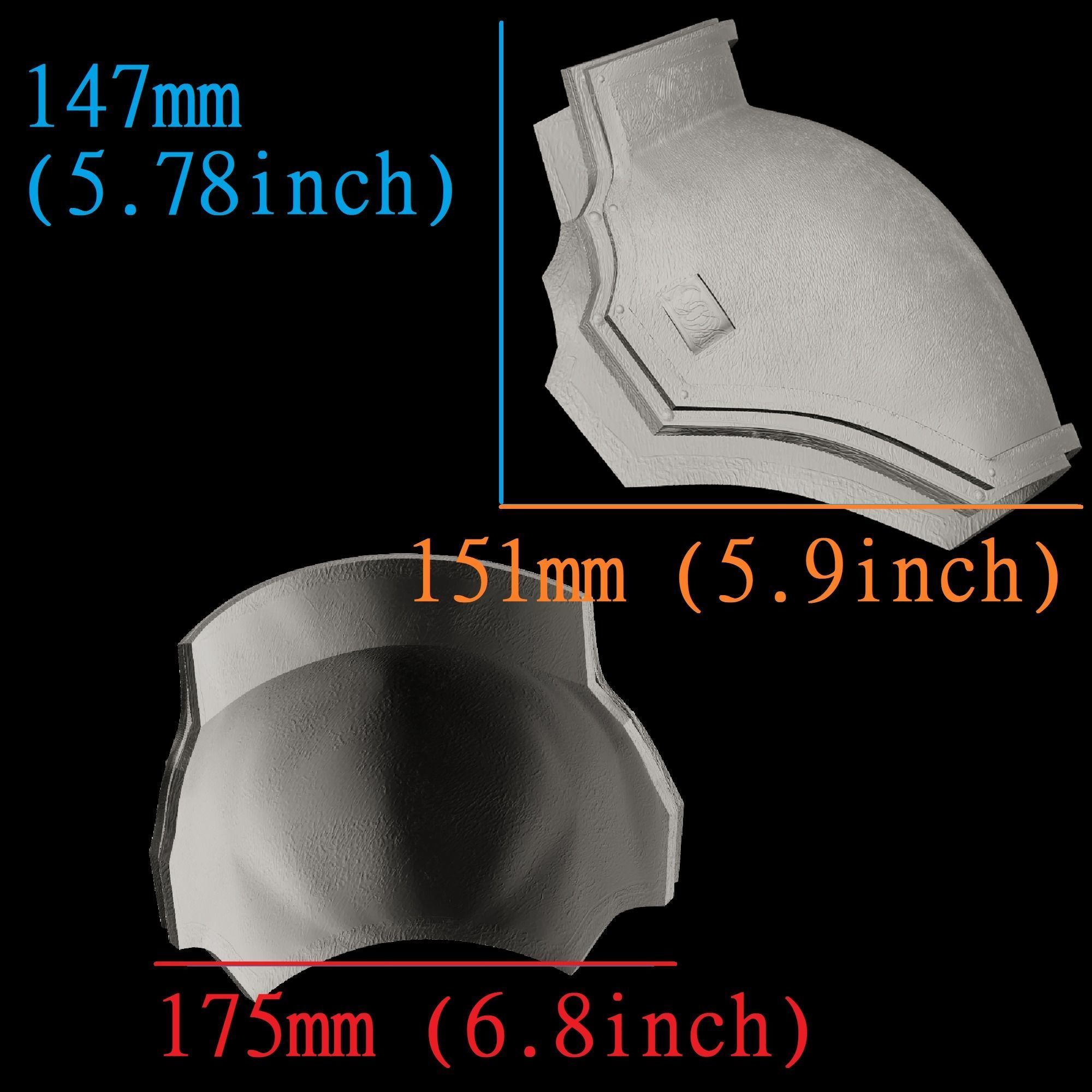 ZACK FAIR SHOULDER ARMOR SHINRA SOLDIER 2ED CLASS FF7 R STL 3D print model_6