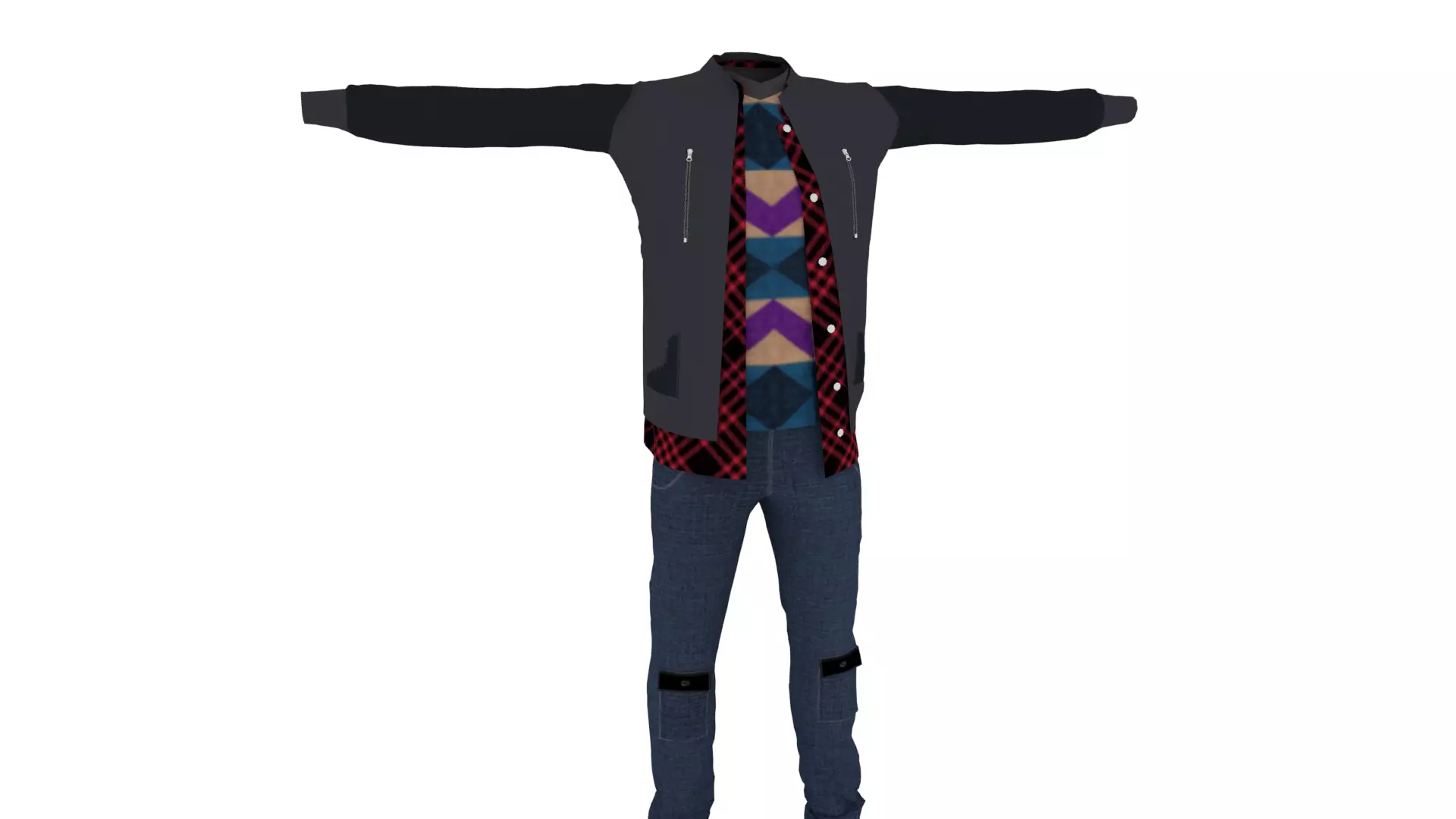 Man Clothing Low-poly 3D model_0