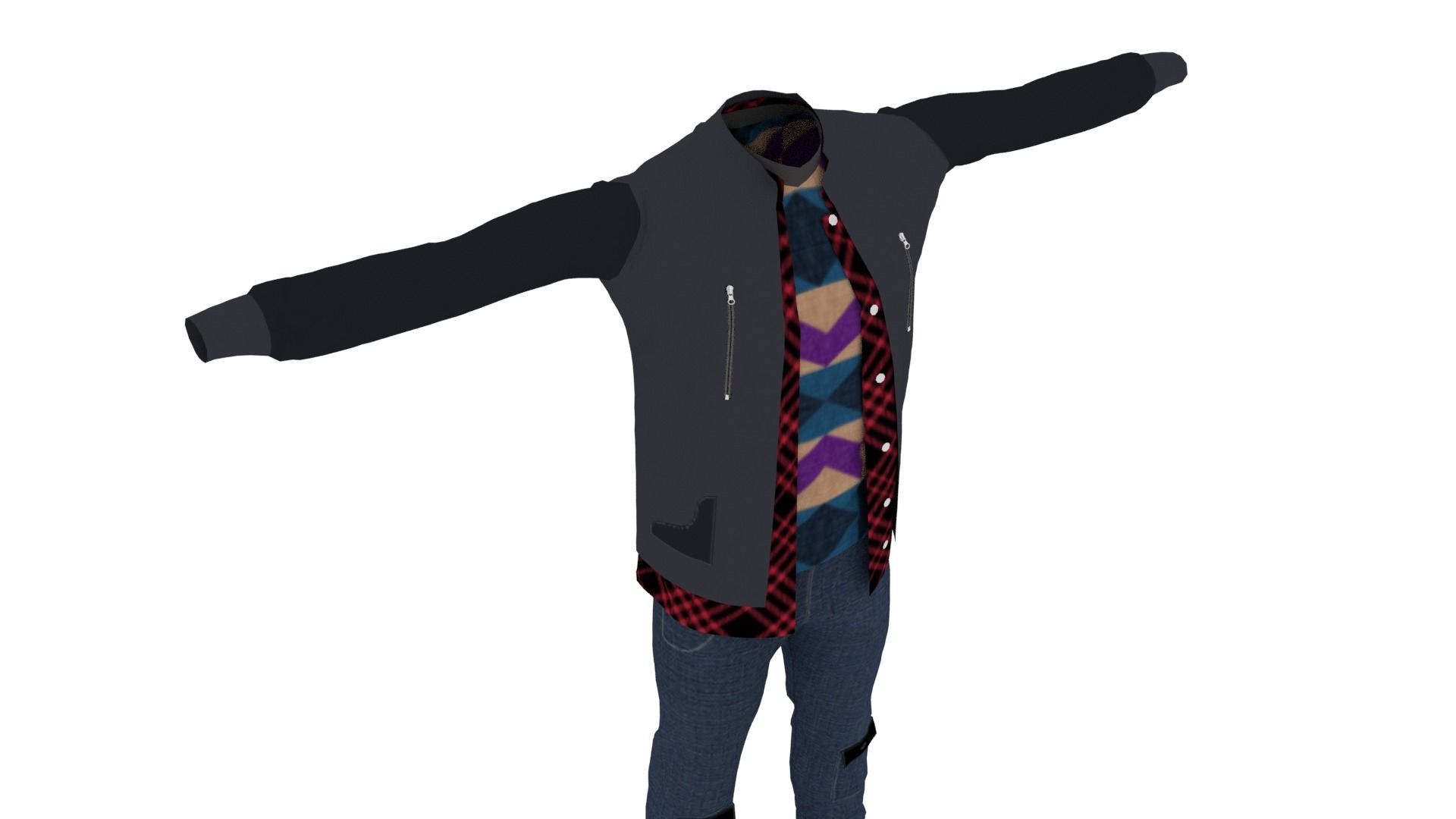 Man Clothing Low-poly 3D model_4