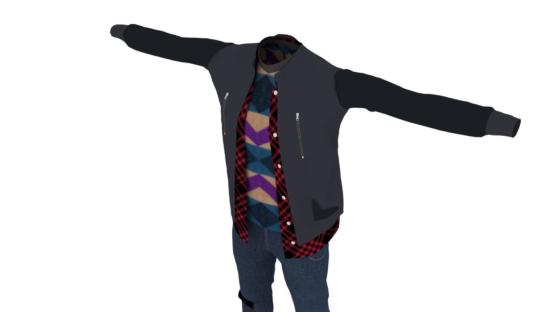 Man Clothing Low-poly 3D model_3