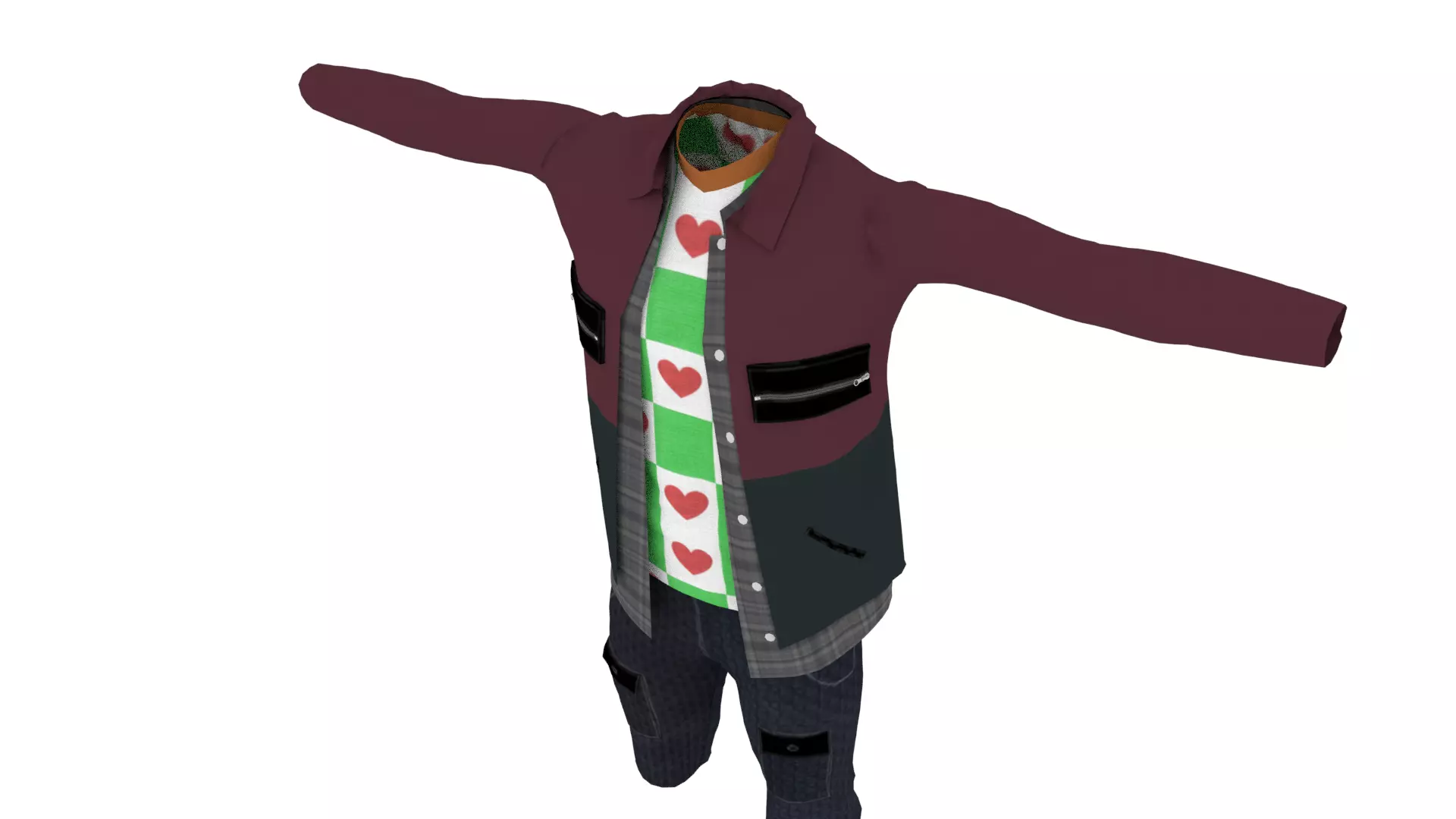 Man Clothing Low-poly 3D model_0