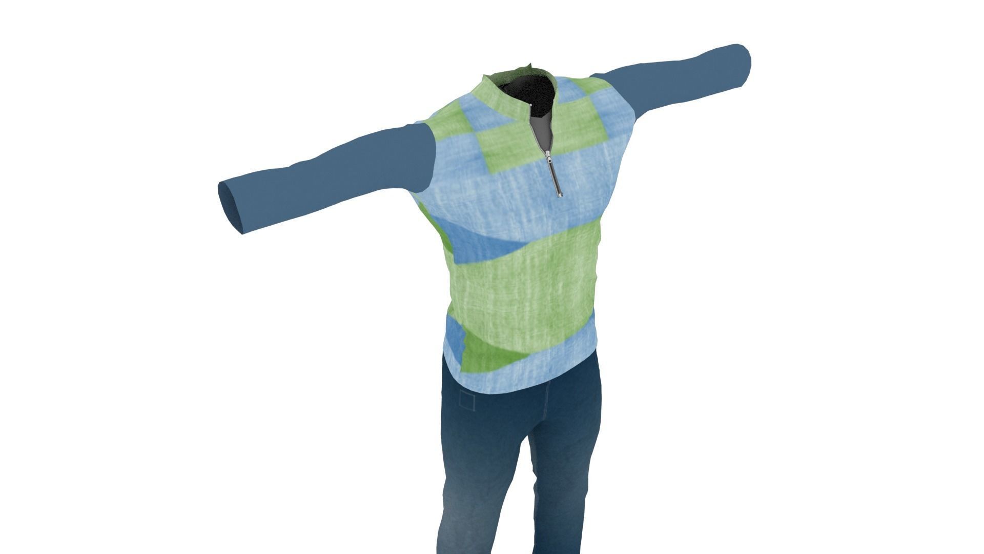 Man Clothing Low-poly 3D model_4