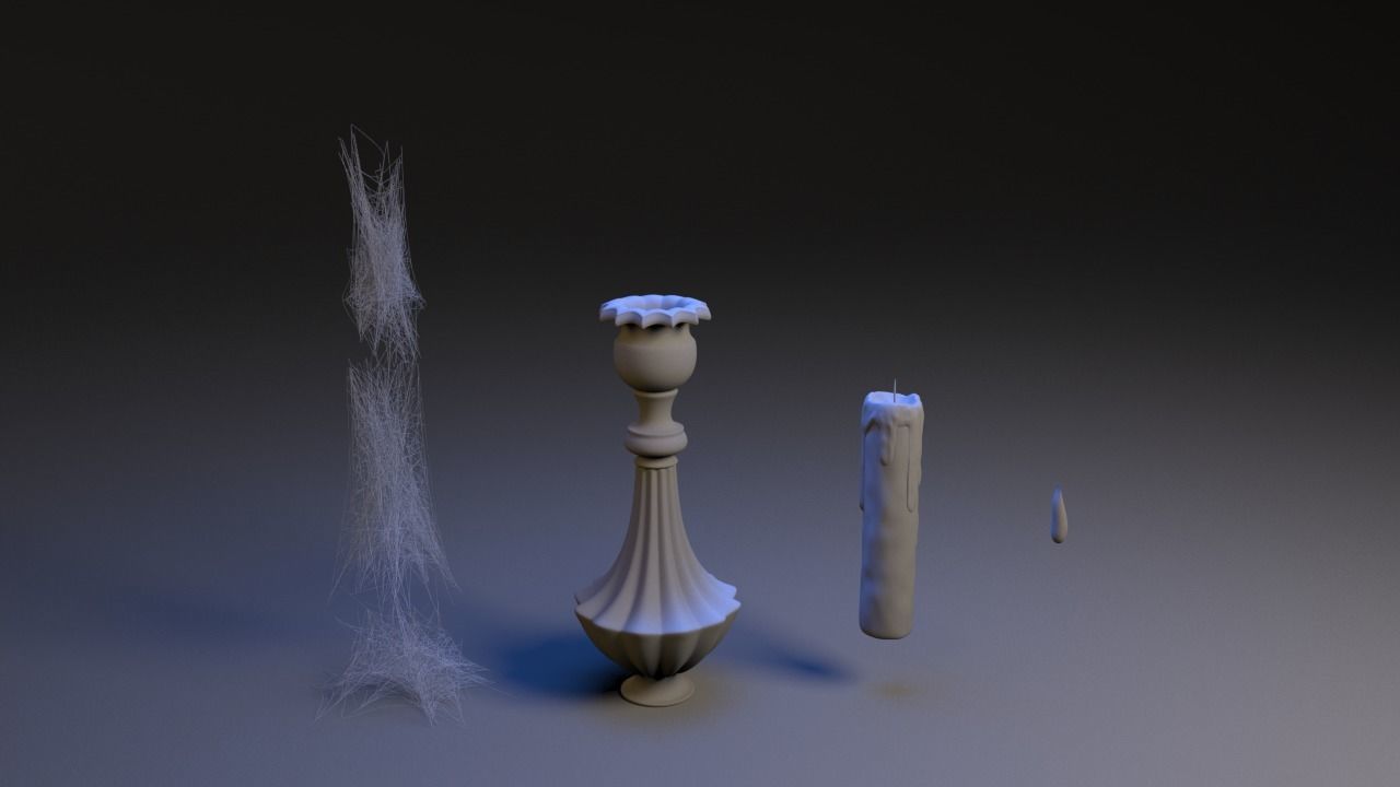 Old Candlestick Free 3D model_3