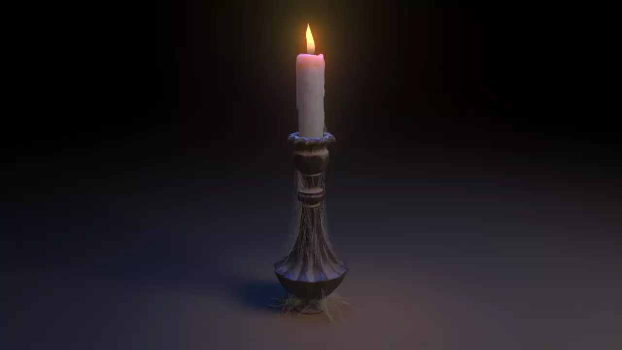 Old Candlestick Free 3D model_0