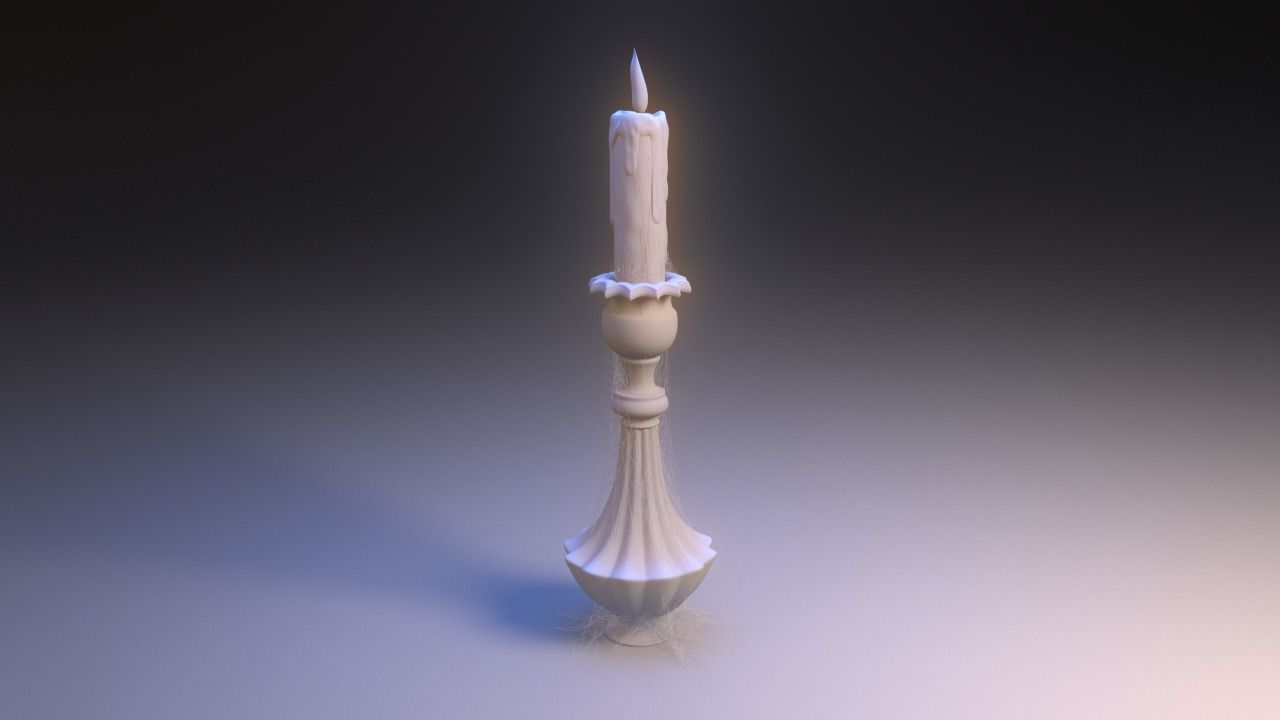 Old Candlestick Free 3D model_2