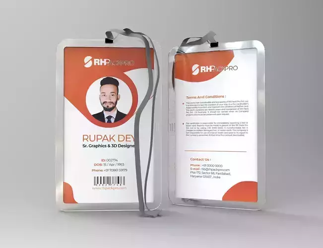 3D ID Card Mockup Free low-poly 3D model