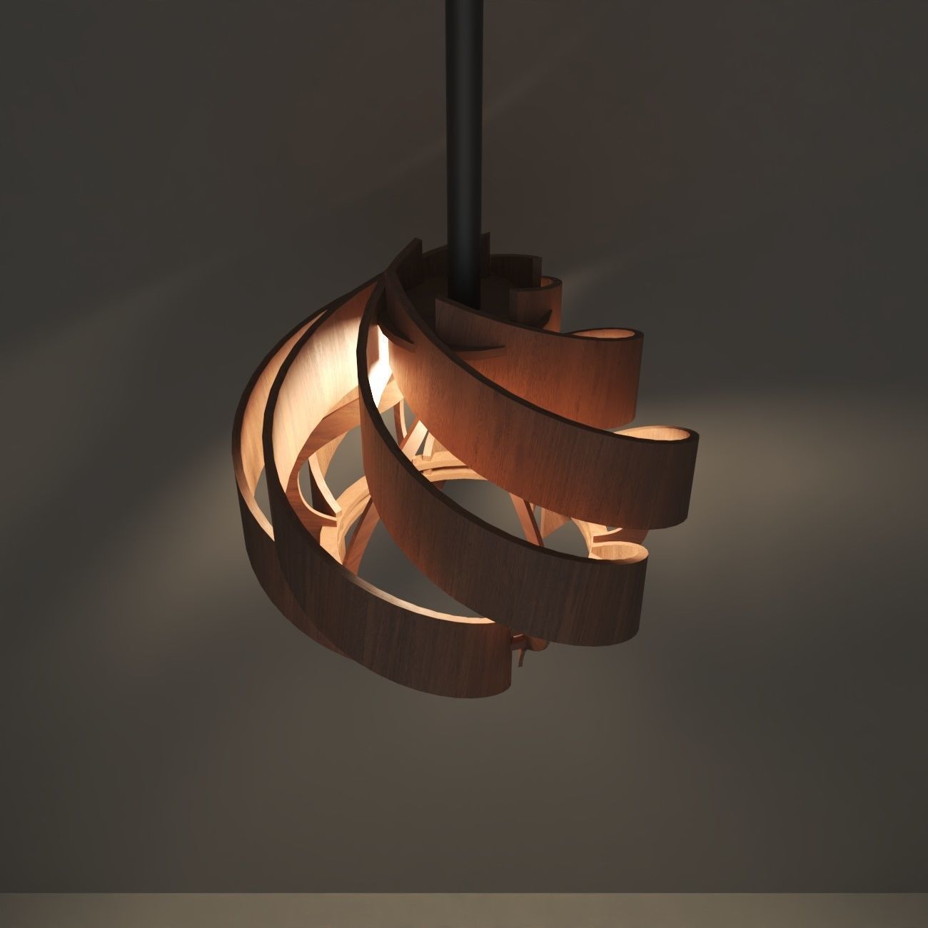Wooden Lamp Shade 3D model_5