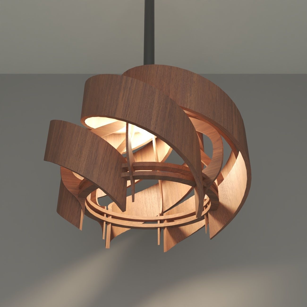 Wooden Lamp Shade 3D model_2