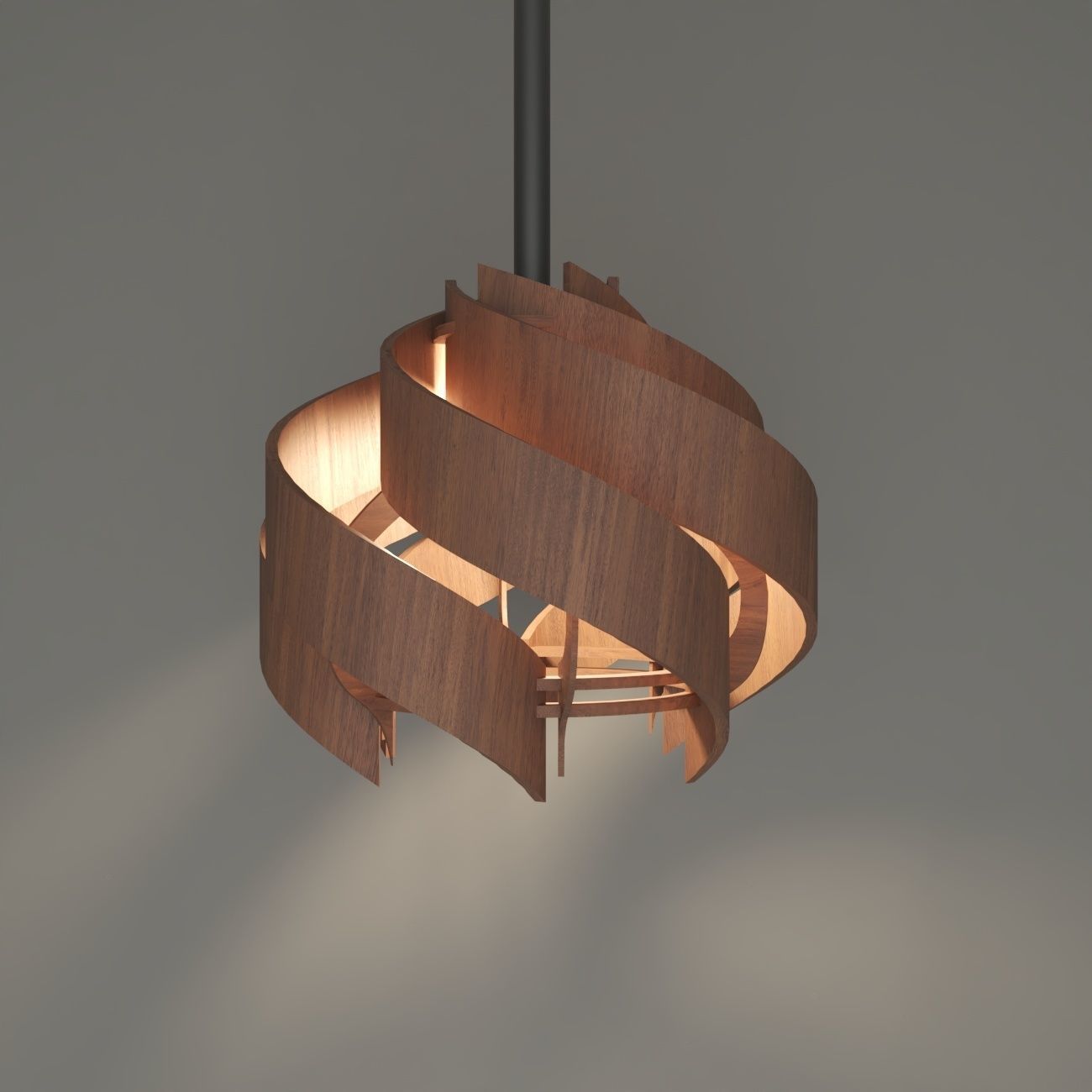 Wooden Lamp Shade 3D model_1