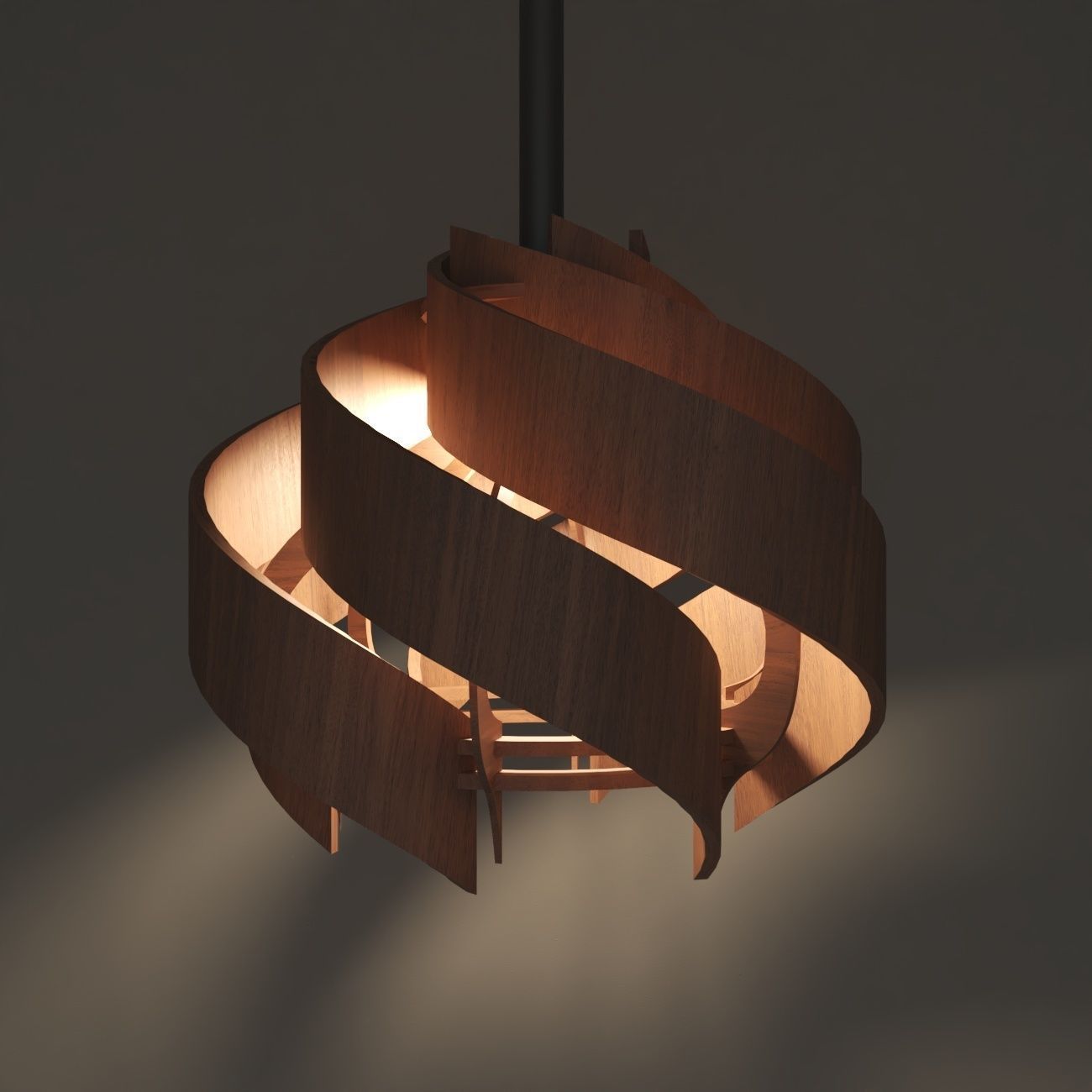Wooden Lamp Shade 3D model_3