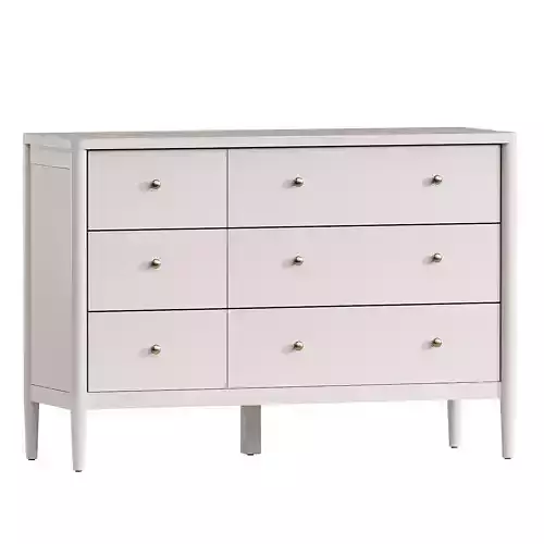 Hampshire Cozy Grey Wood 6 Drawer Kids Dresser