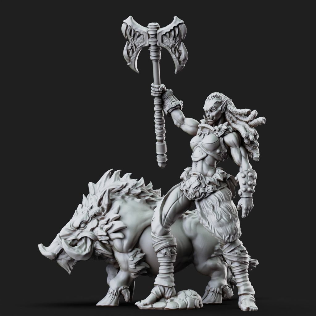 Orc Warrior - 3D Printable TTRPG - PRESUPPORTED - 32mm Scale 3D print model_10