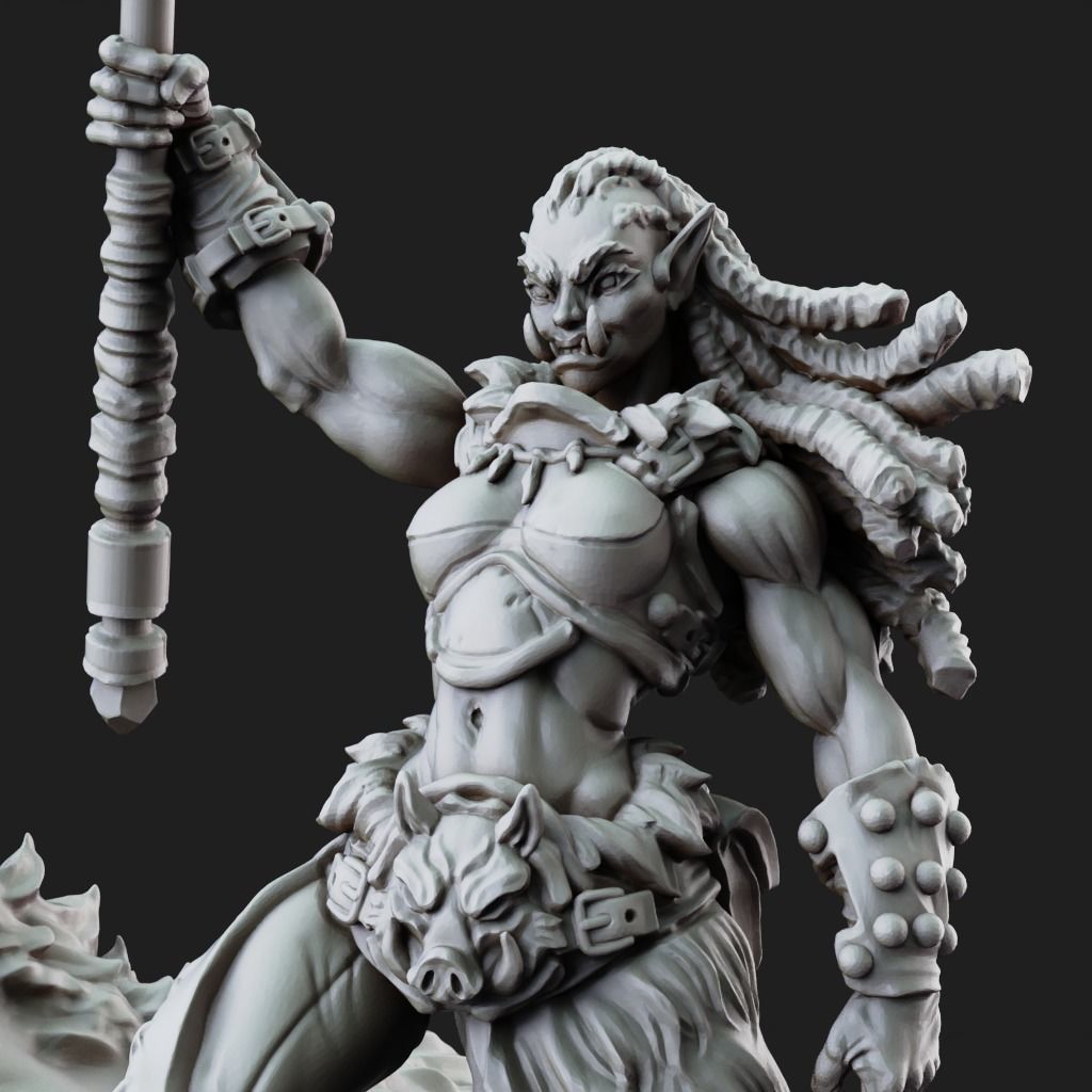 Orc Warrior - 3D Printable TTRPG - PRESUPPORTED - 32mm Scale 3D print model_4