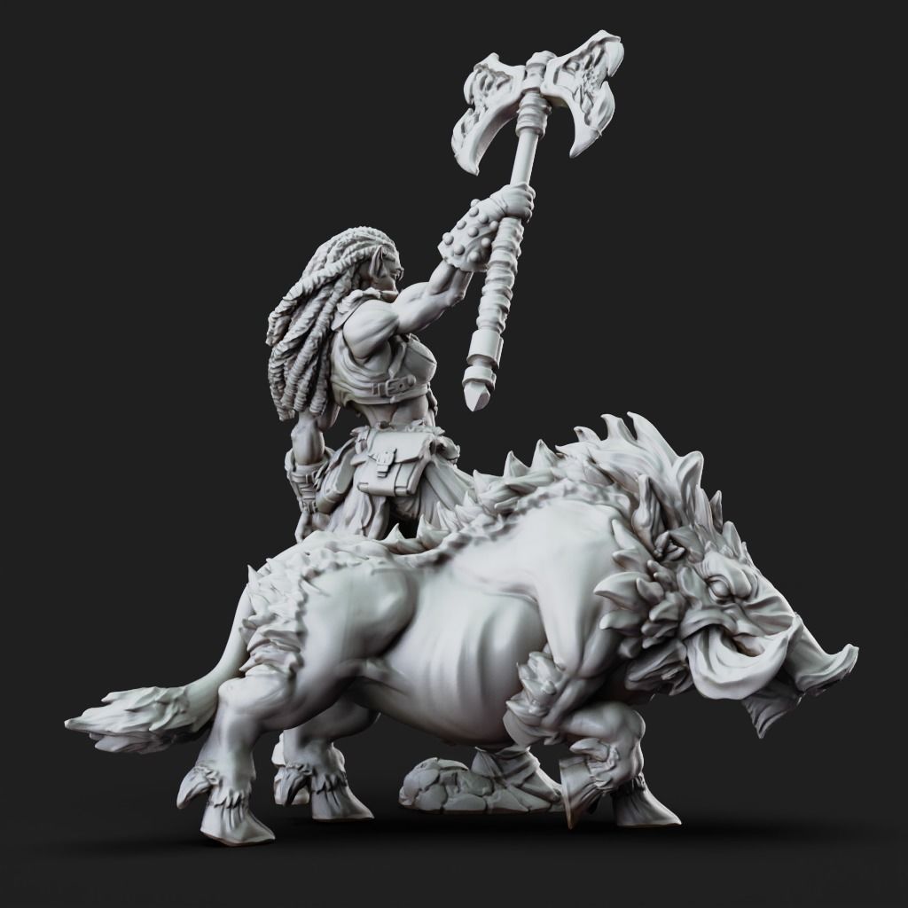 Orc Warrior - 3D Printable TTRPG - PRESUPPORTED - 32mm Scale 3D print model_5