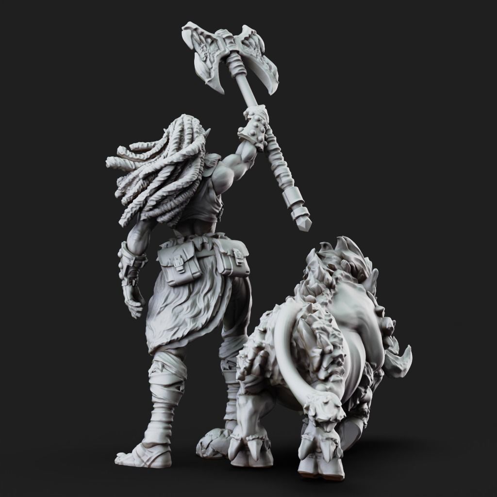 Orc Warrior - 3D Printable TTRPG - PRESUPPORTED - 32mm Scale 3D print model_9