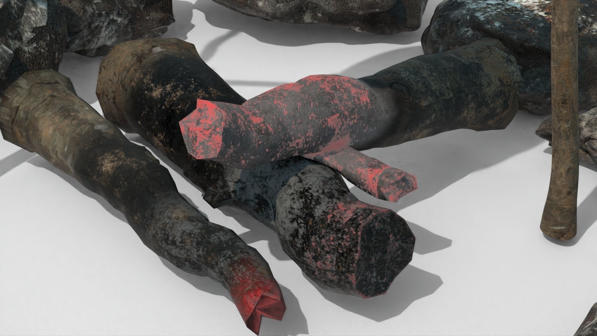 Realistic Campfire  Low-poly 3D model_8