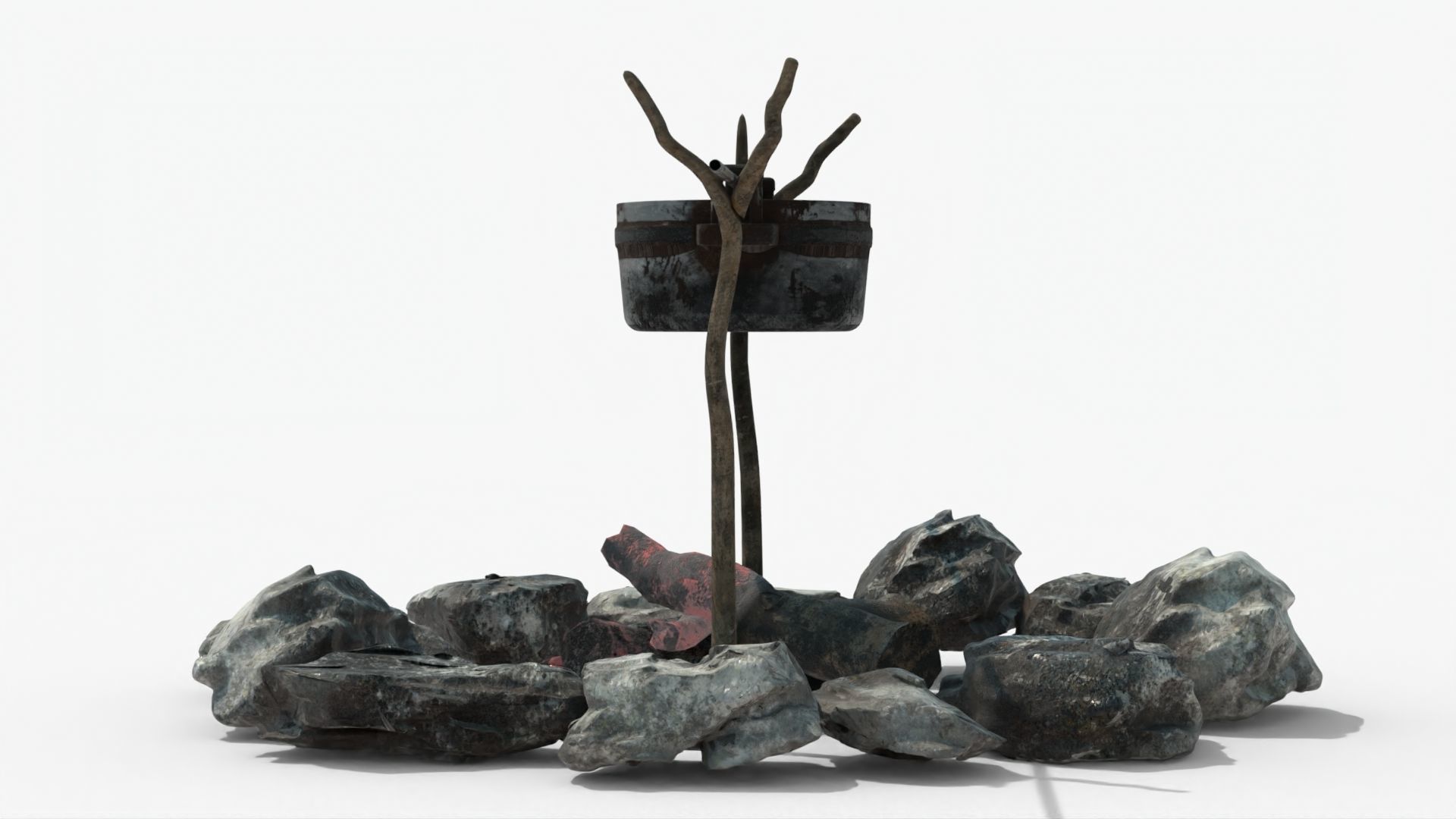 Realistic Campfire  Low-poly 3D model_2