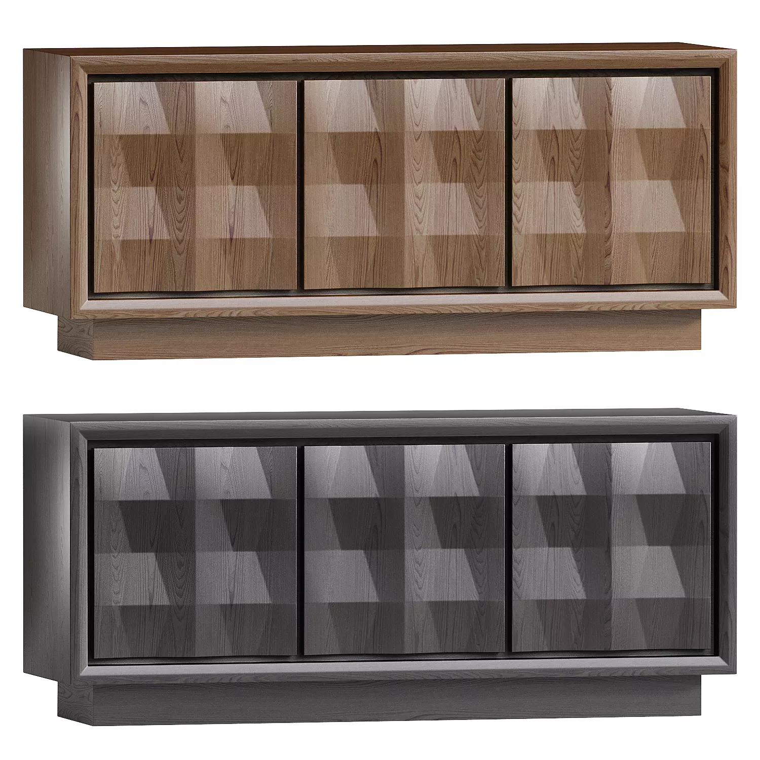 Carved Pattern Media Console 3D model_0