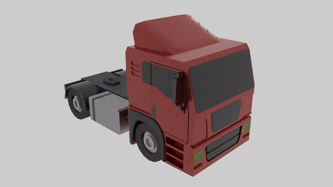 Semi Truck Low Poly Free 3D model