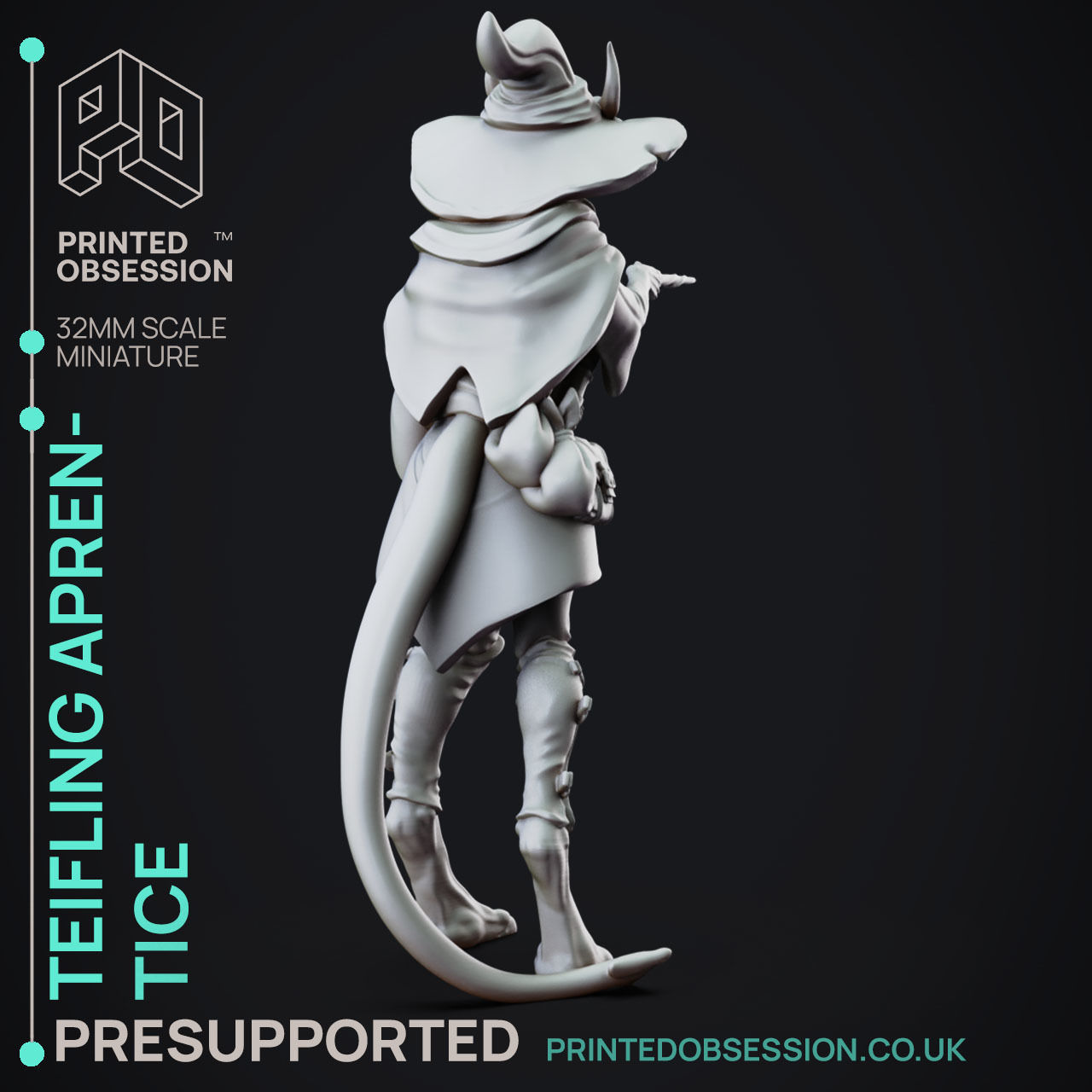 Teifling Apprentice- 3D Printable TTRPG - PRESUPPORTED - 32mm 3D print model_6