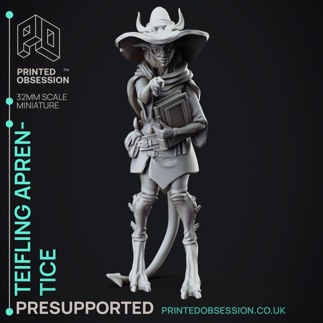 Teifling Apprentice- 3D Printable TTRPG - PRESUPPORTED - 32mm 3D print model_1